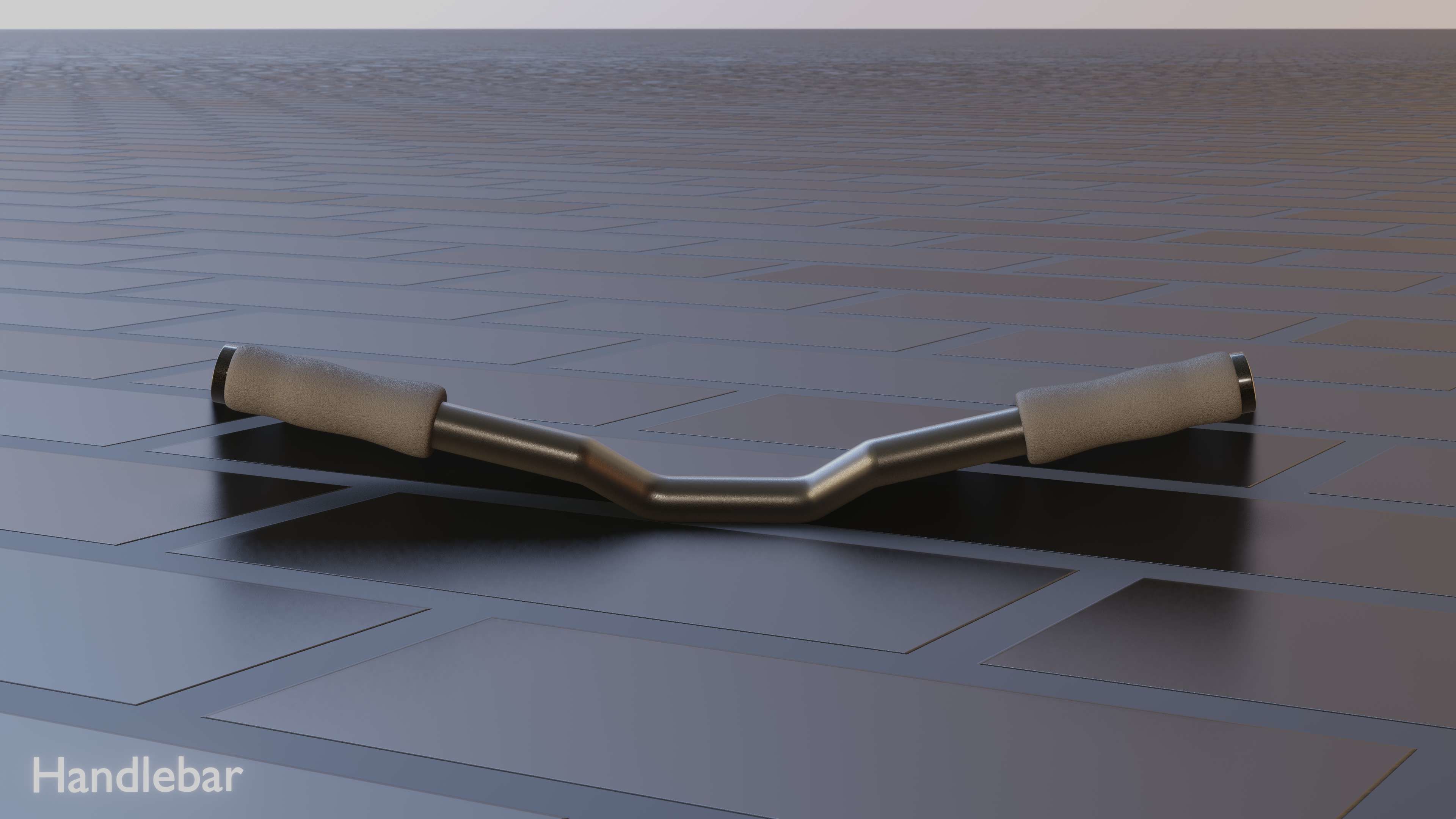 E-Scooter Handlebar with procedural PBR material setup 3D model_12