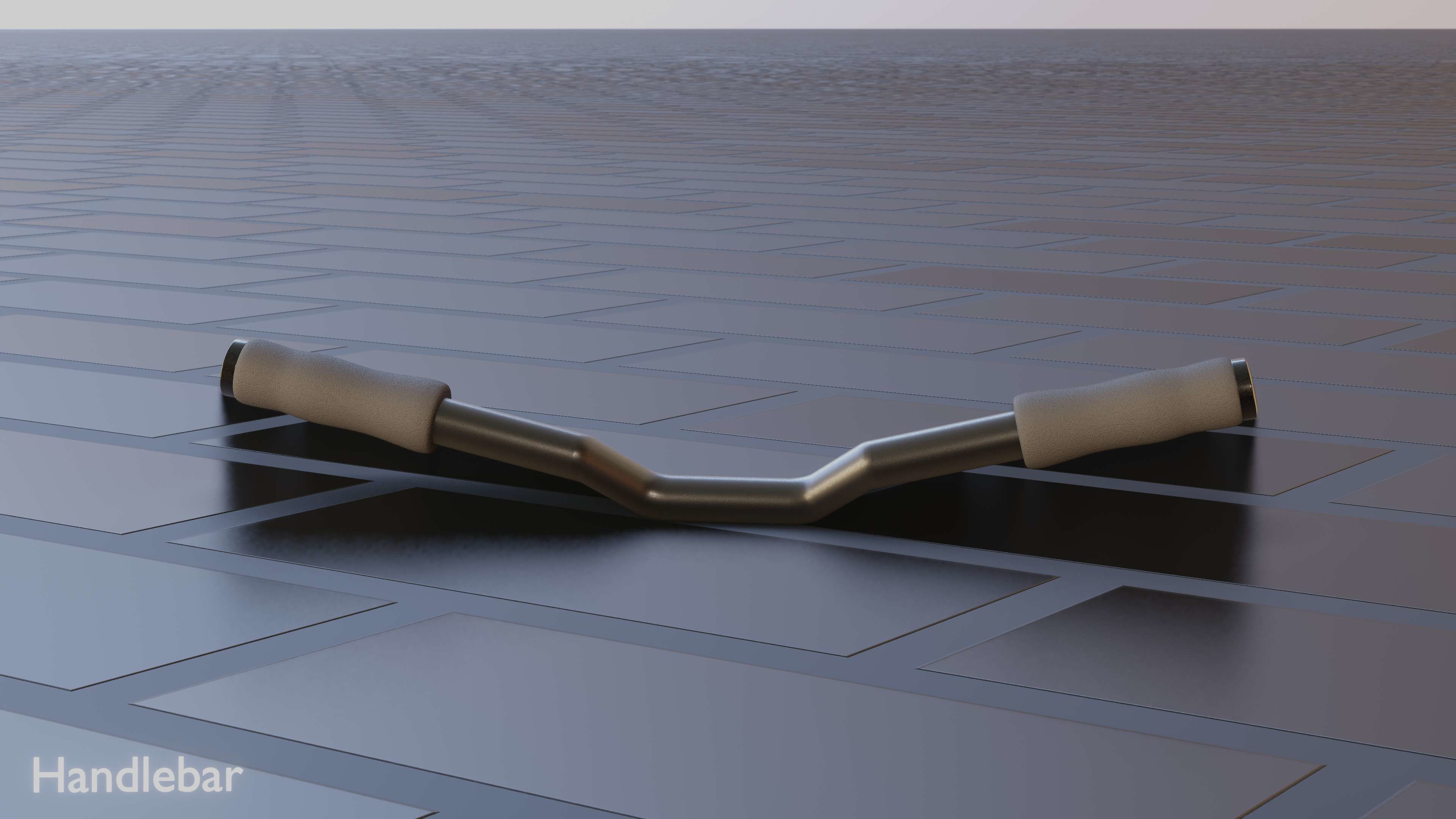 E-Scooter Handlebar with procedural PBR material setup 3D model_13