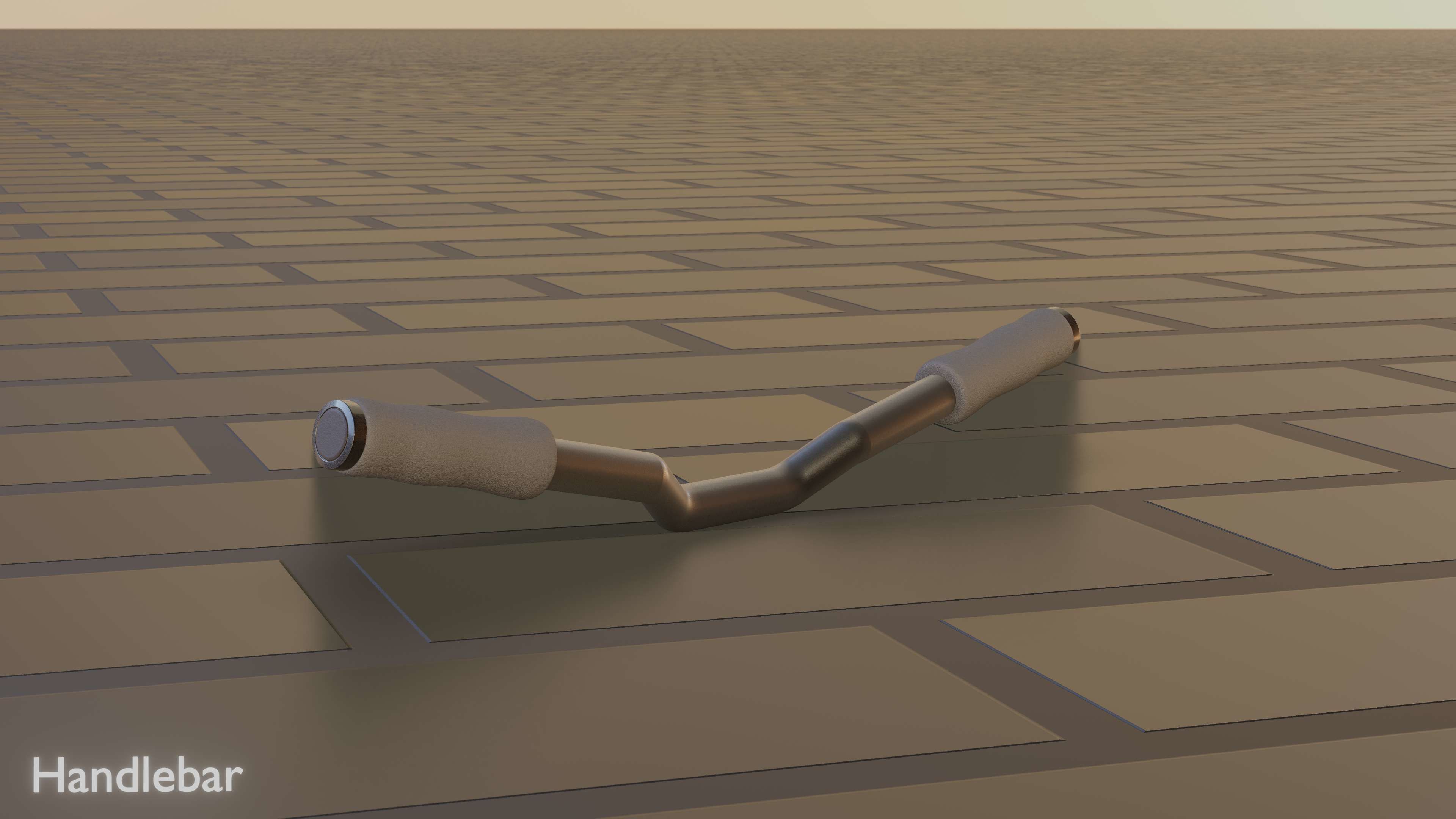 E-Scooter Handlebar with procedural PBR material setup 3D model_74