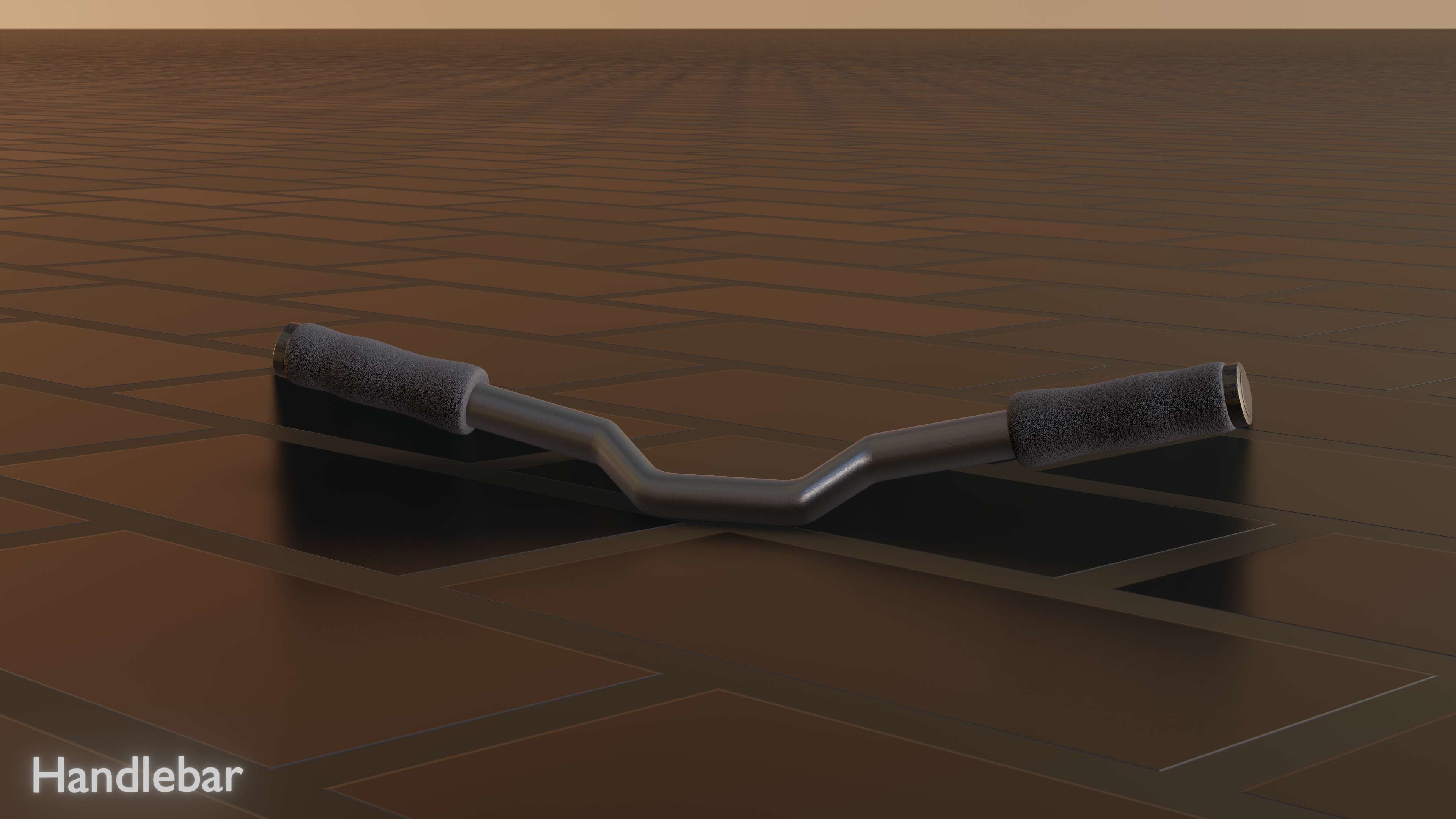 E-Scooter Handlebar with procedural PBR material setup 3D model_51