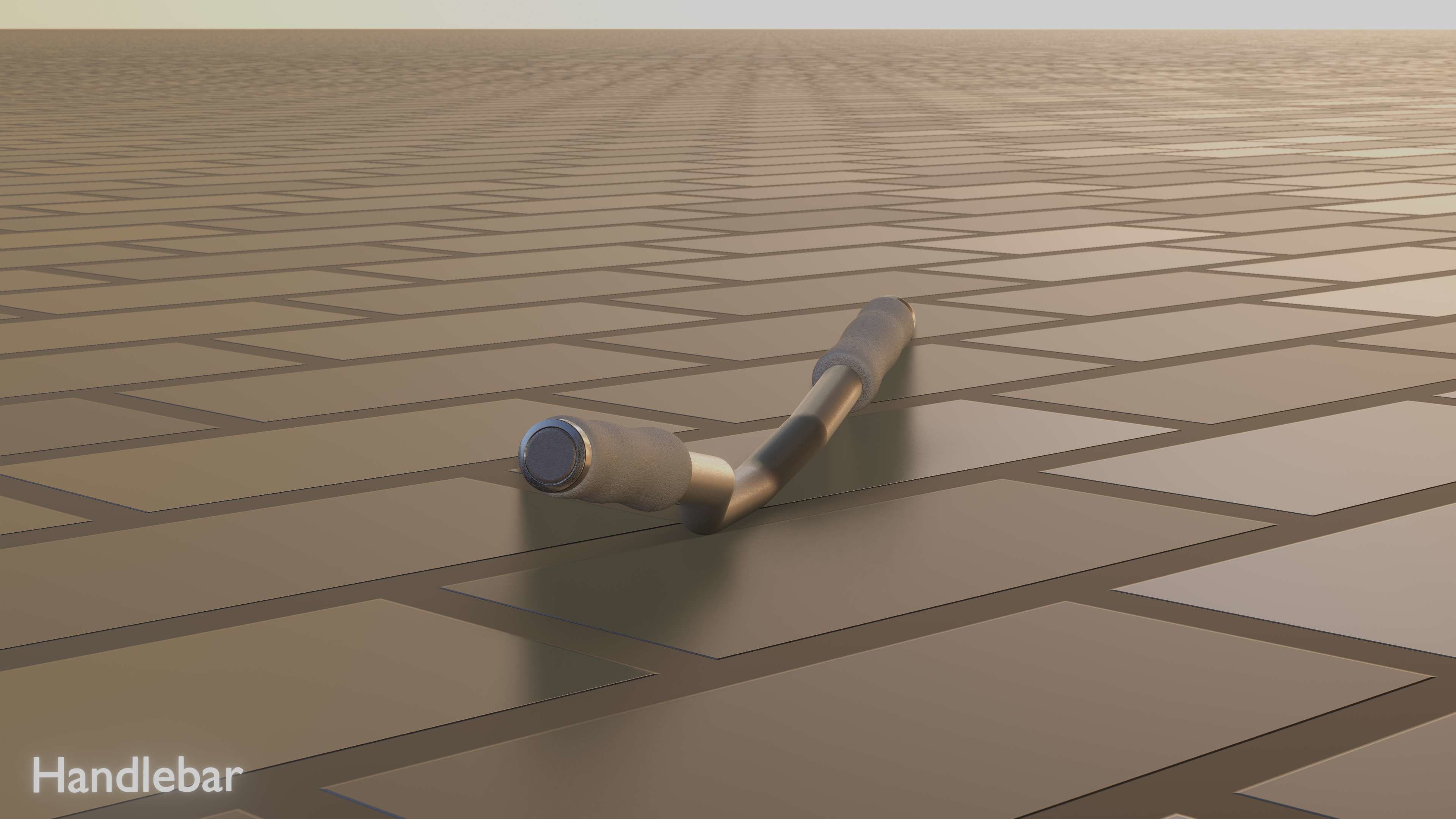 E-Scooter Handlebar with procedural PBR material setup 3D model_69