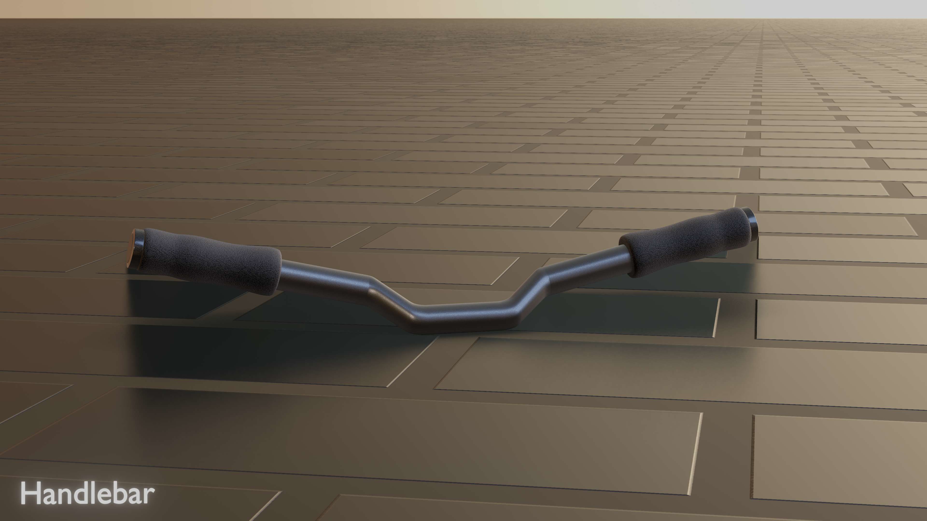 E-Scooter Handlebar with procedural PBR material setup 3D model_44