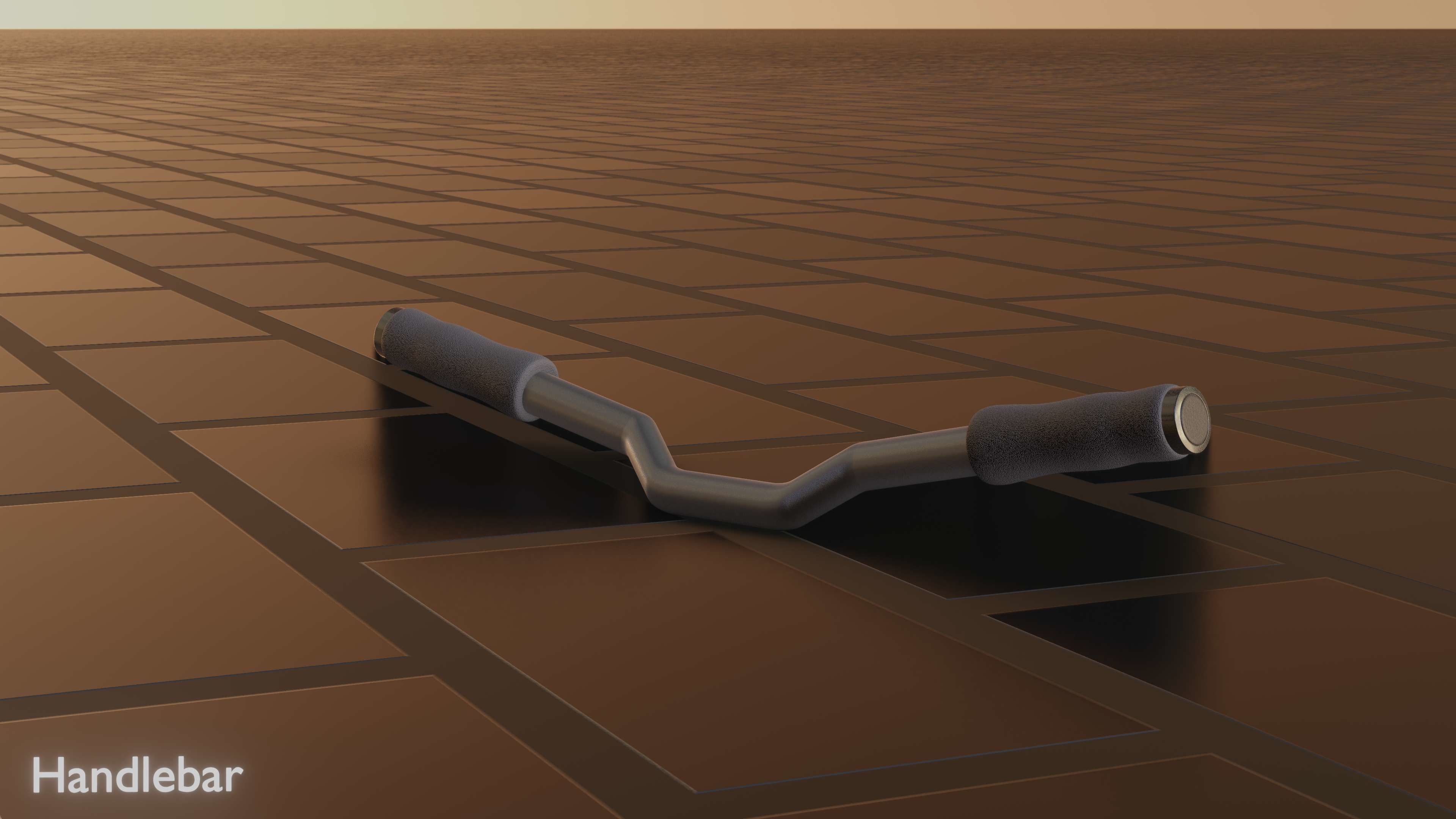 E-Scooter Handlebar with procedural PBR material setup 3D model_55