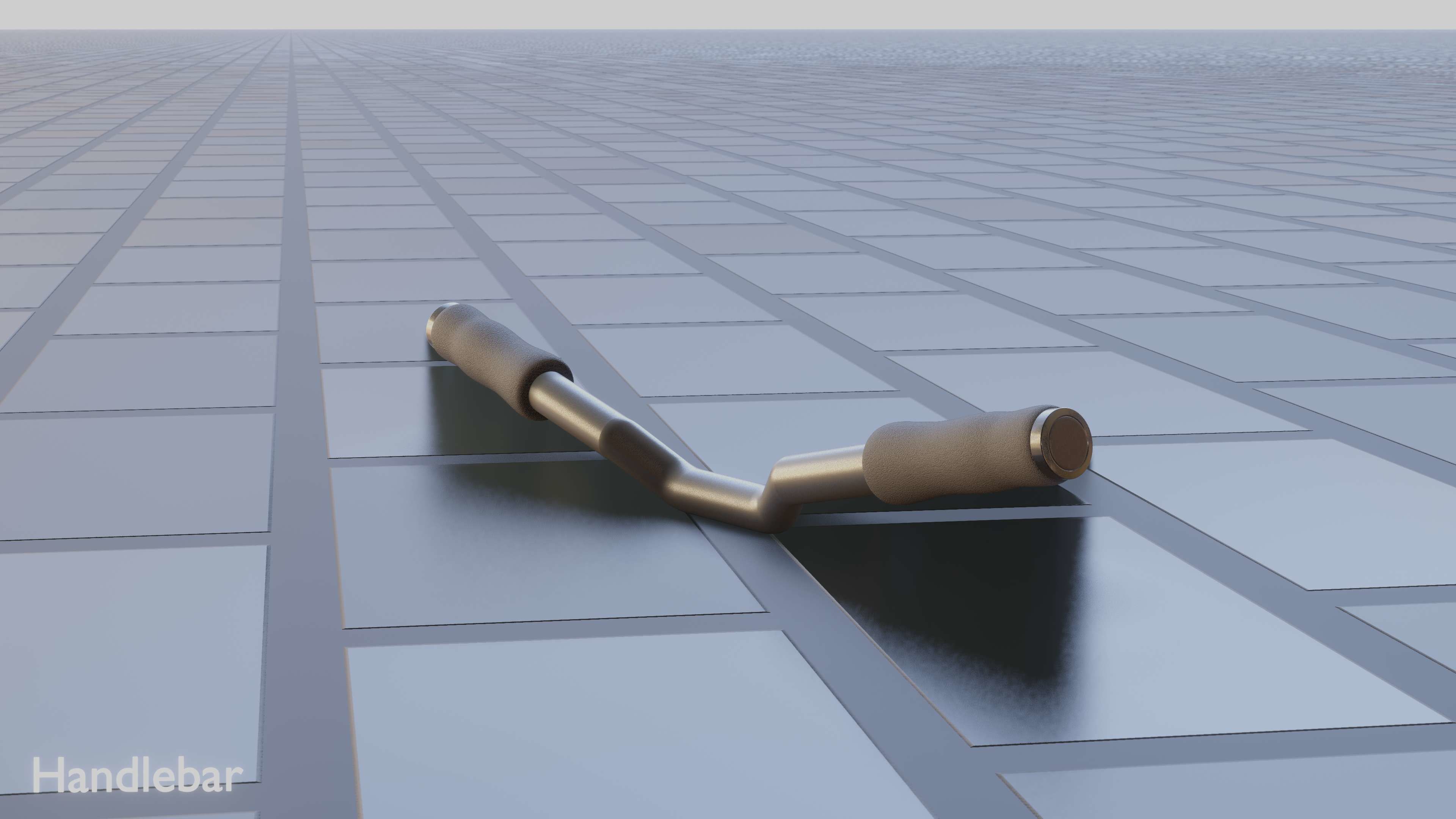 E-Scooter Handlebar with procedural PBR material setup 3D model_22