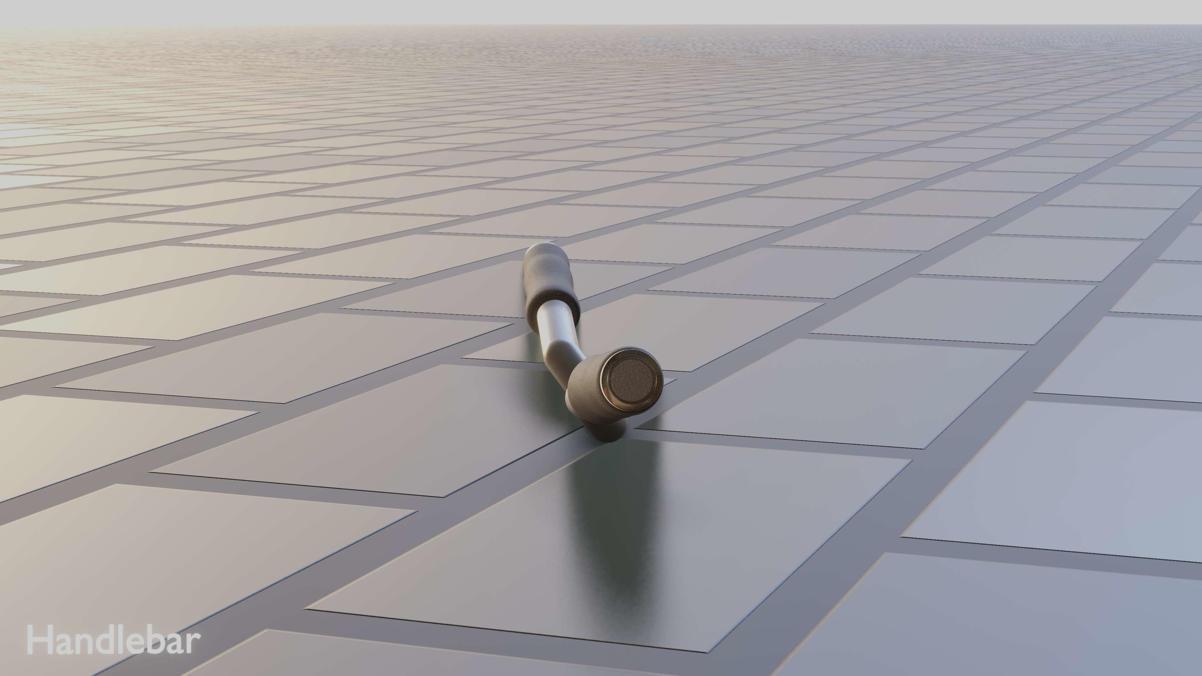 E-Scooter Handlebar with procedural PBR material setup 3D model_28