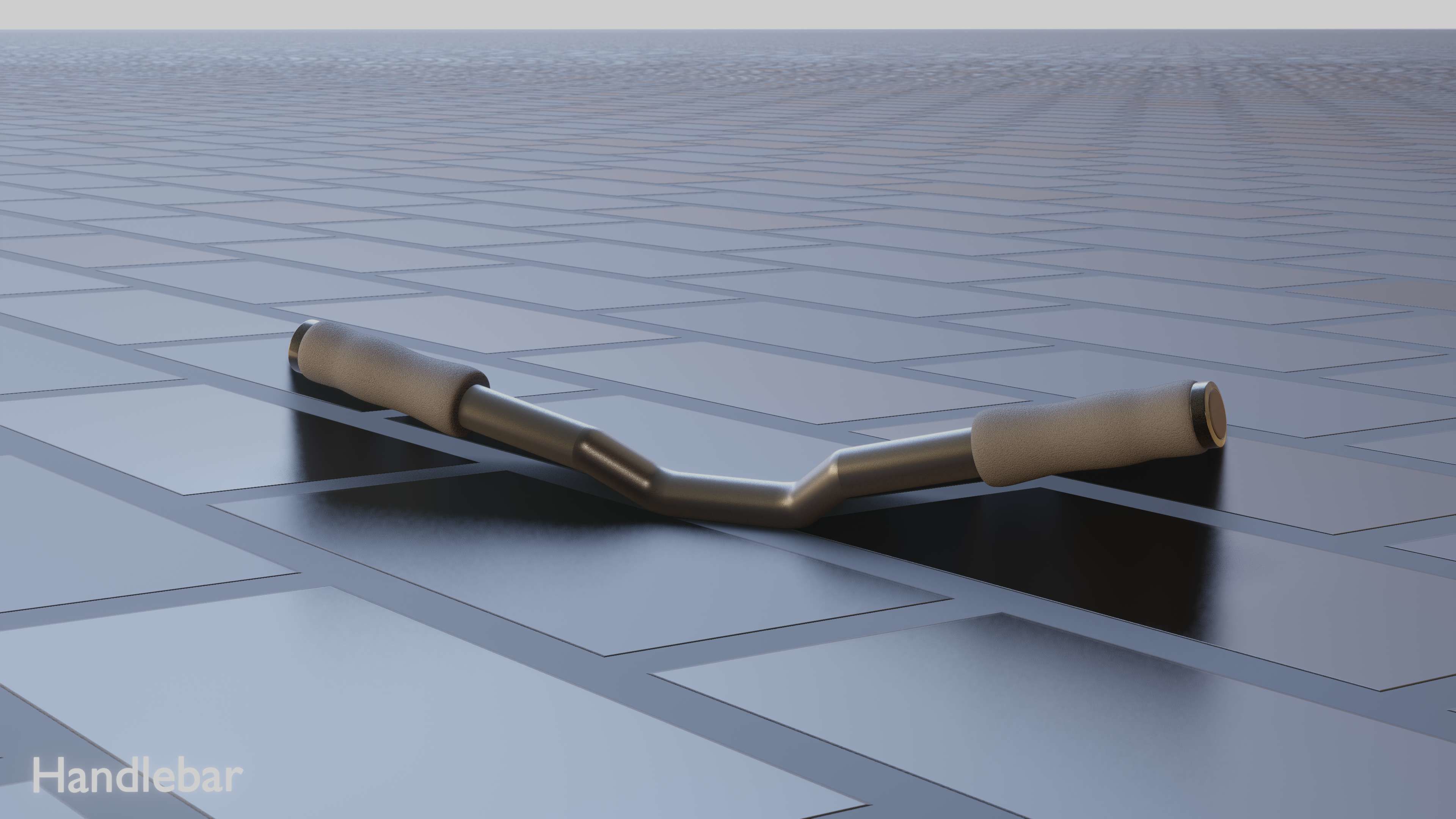 E-Scooter Handlebar with procedural PBR material setup 3D model_17