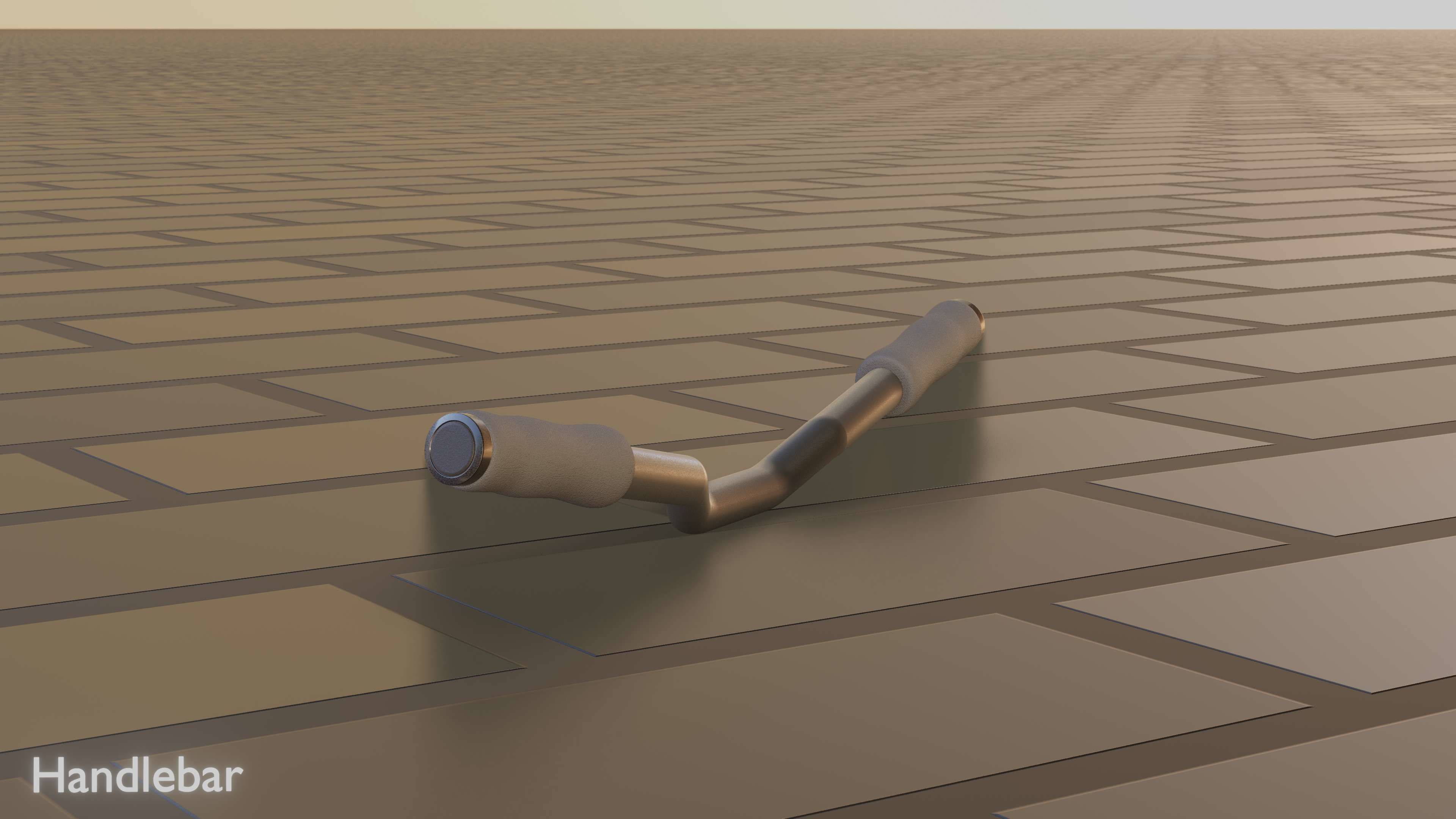 E-Scooter Handlebar with procedural PBR material setup 3D model_71