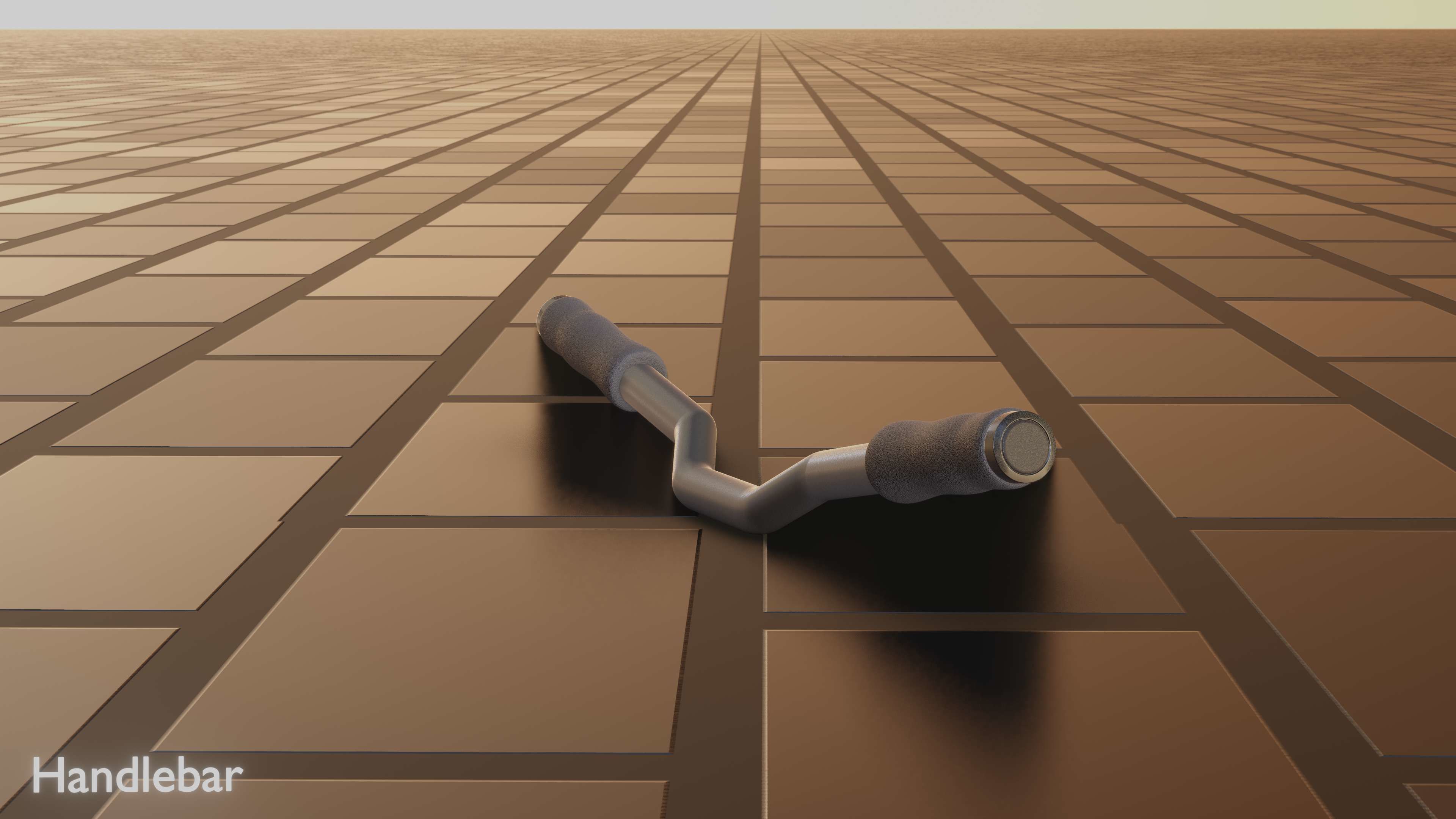 E-Scooter Handlebar with procedural PBR material setup 3D model_60