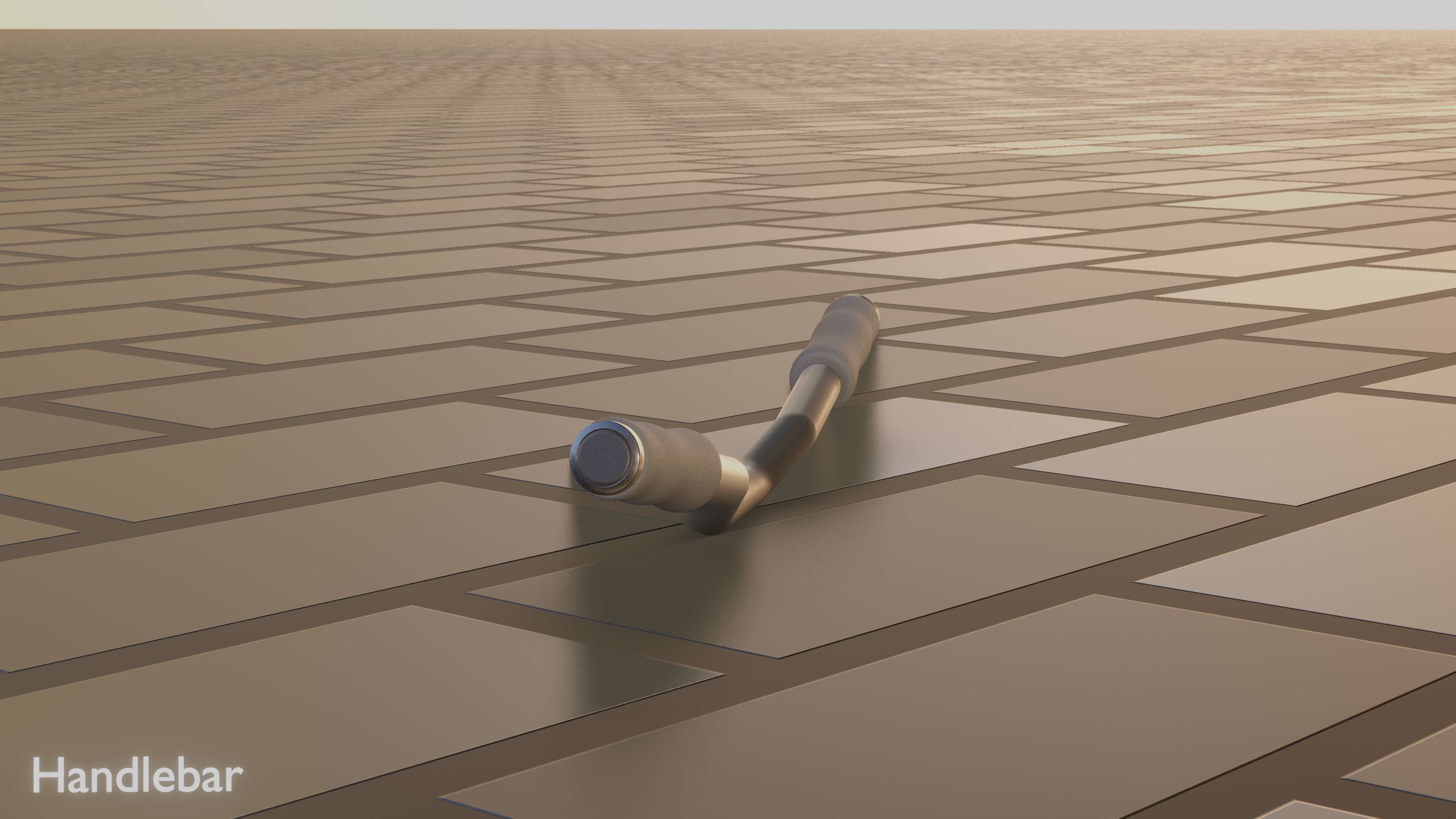 E-Scooter Handlebar with procedural PBR material setup 3D model_68