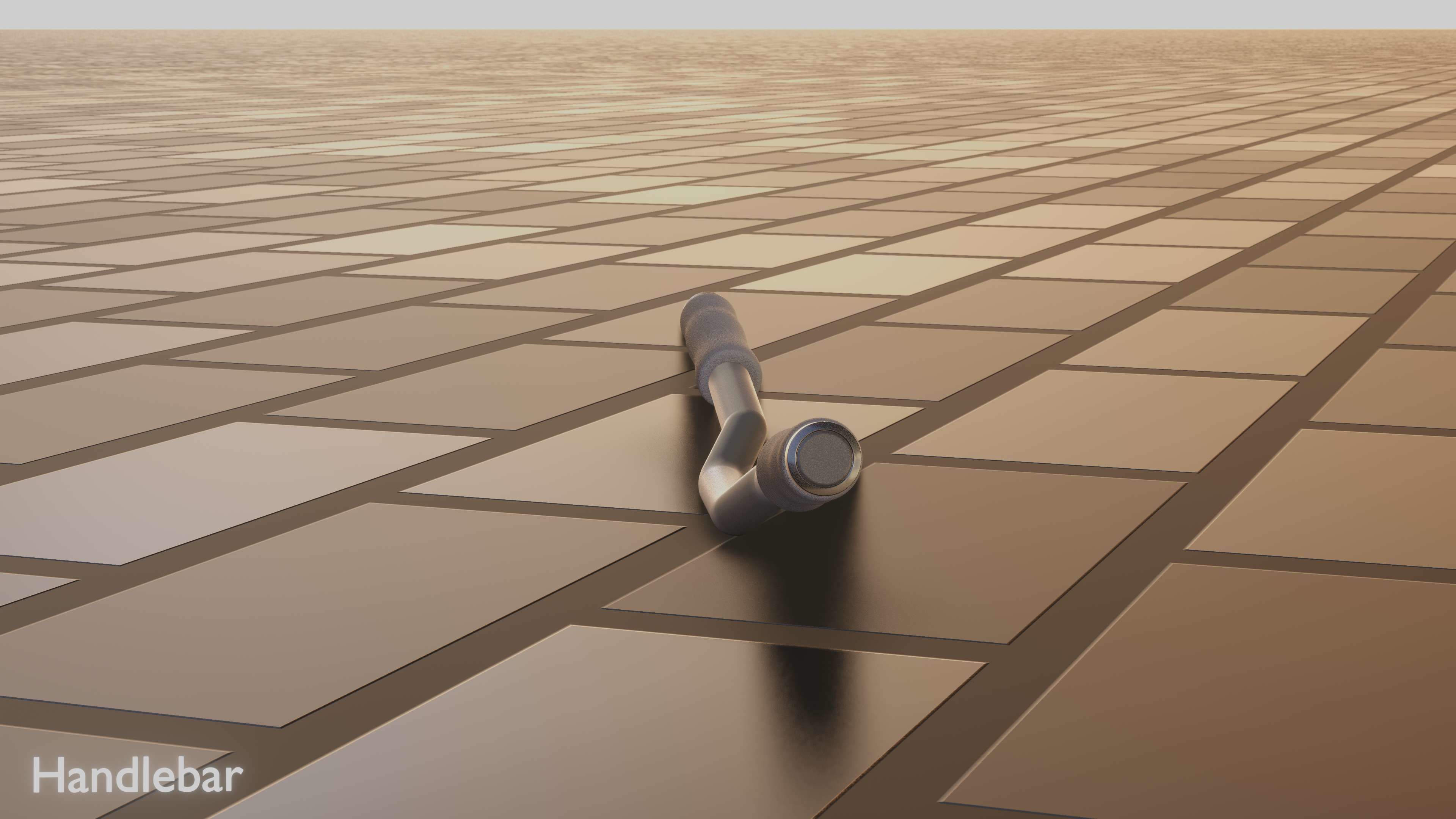 E-Scooter Handlebar with procedural PBR material setup 3D model_64