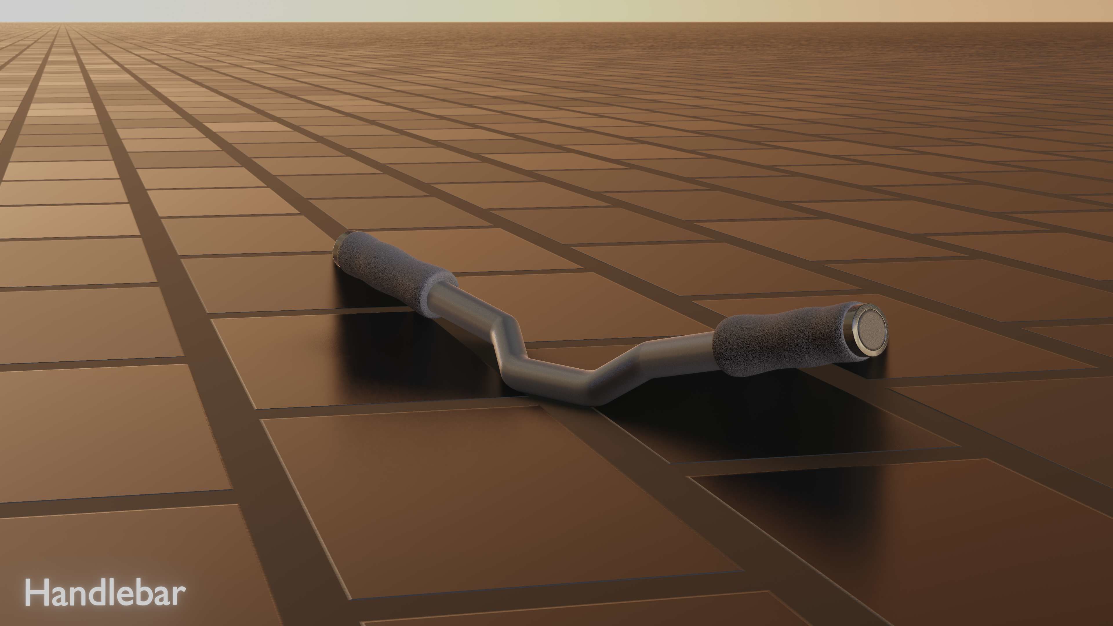 E-Scooter Handlebar with procedural PBR material setup 3D model_57