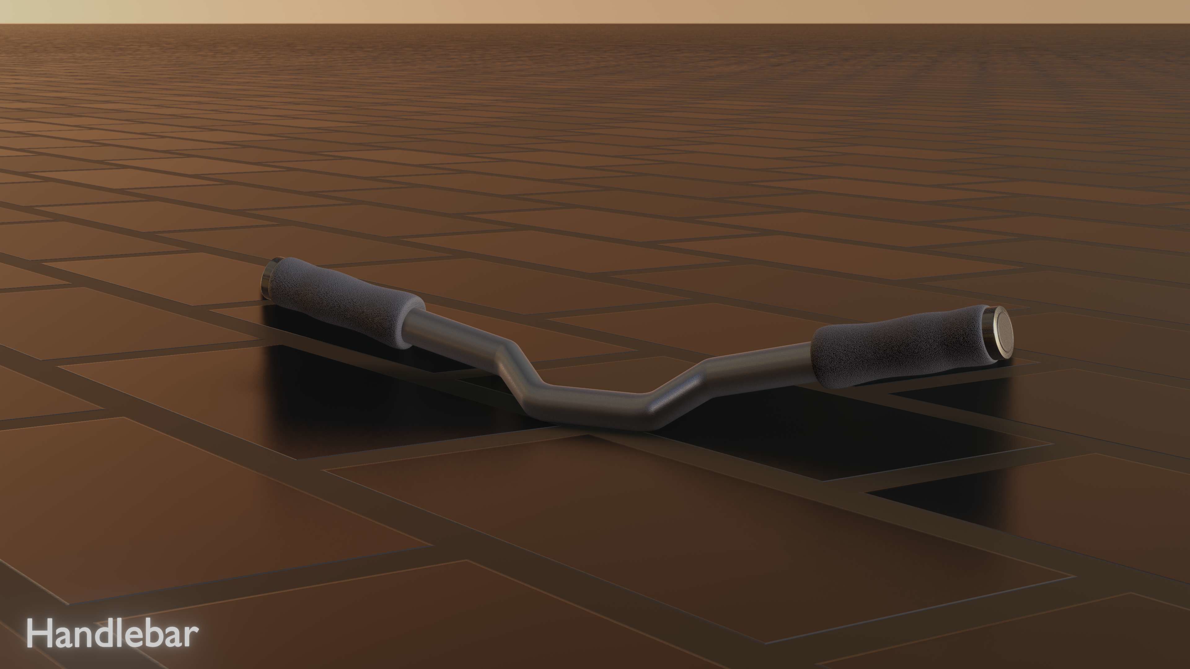 E-Scooter Handlebar with procedural PBR material setup 3D model_53