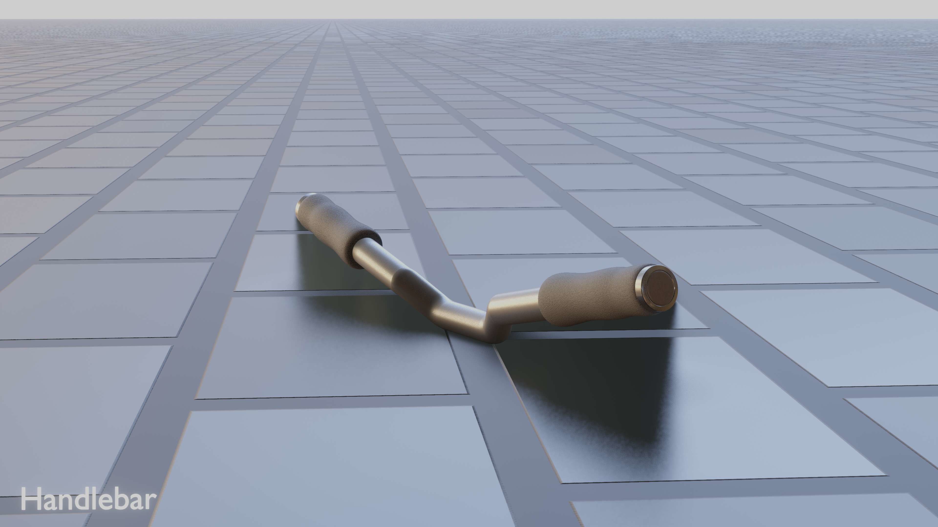 E-Scooter Handlebar with procedural PBR material setup 3D model_23