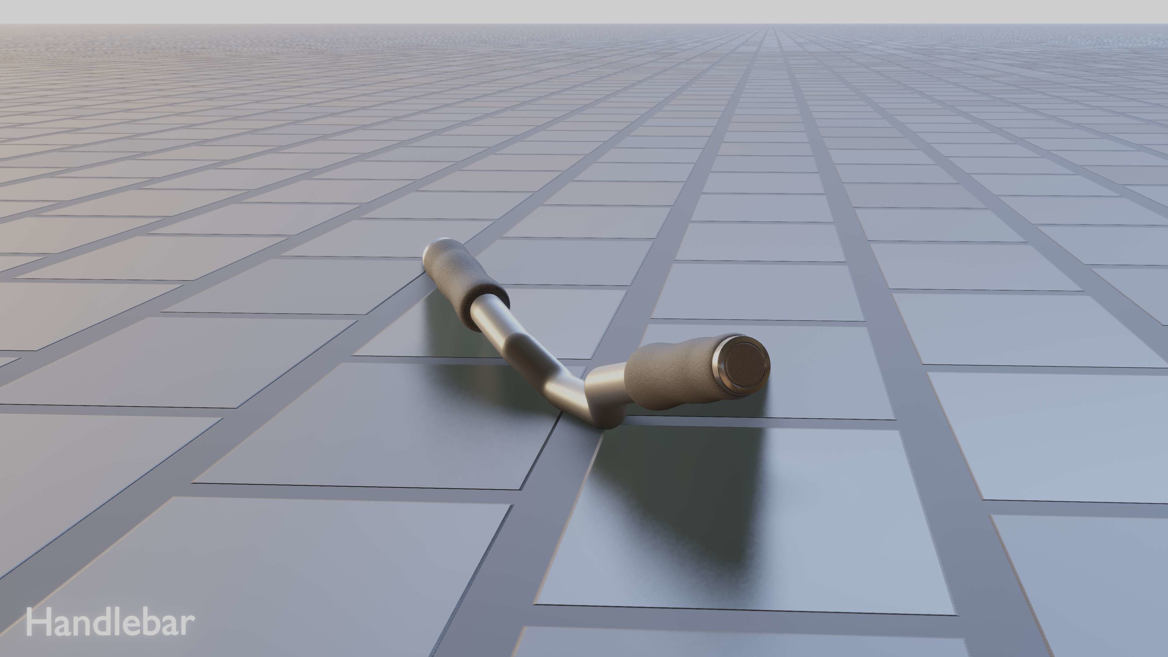 E-Scooter Handlebar with procedural PBR material setup 3D model_25