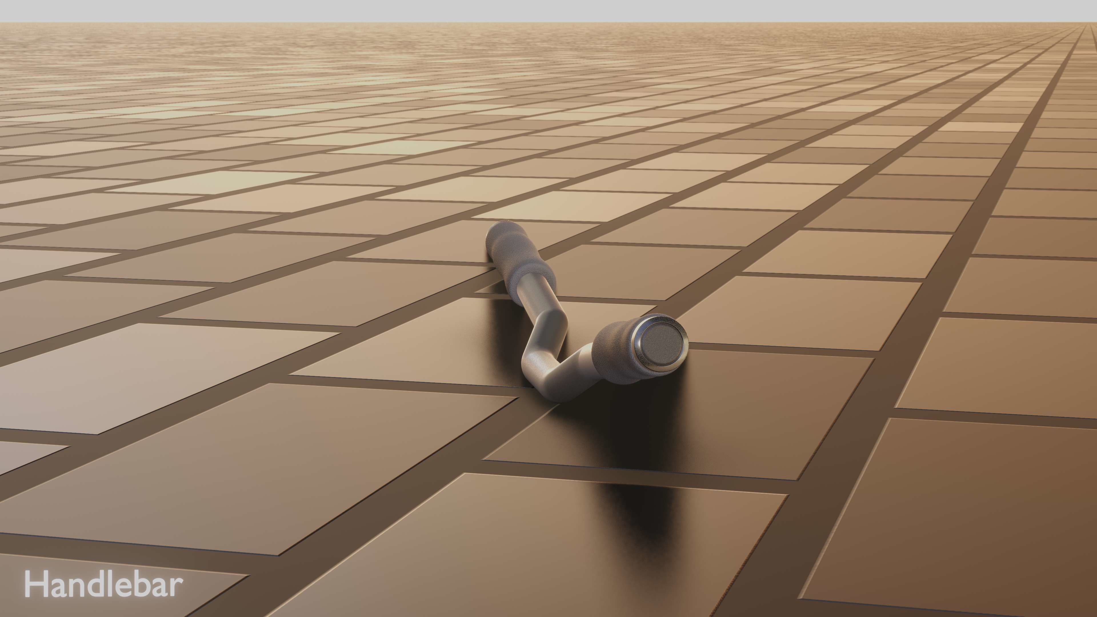 E-Scooter Handlebar with procedural PBR material setup 3D model_63