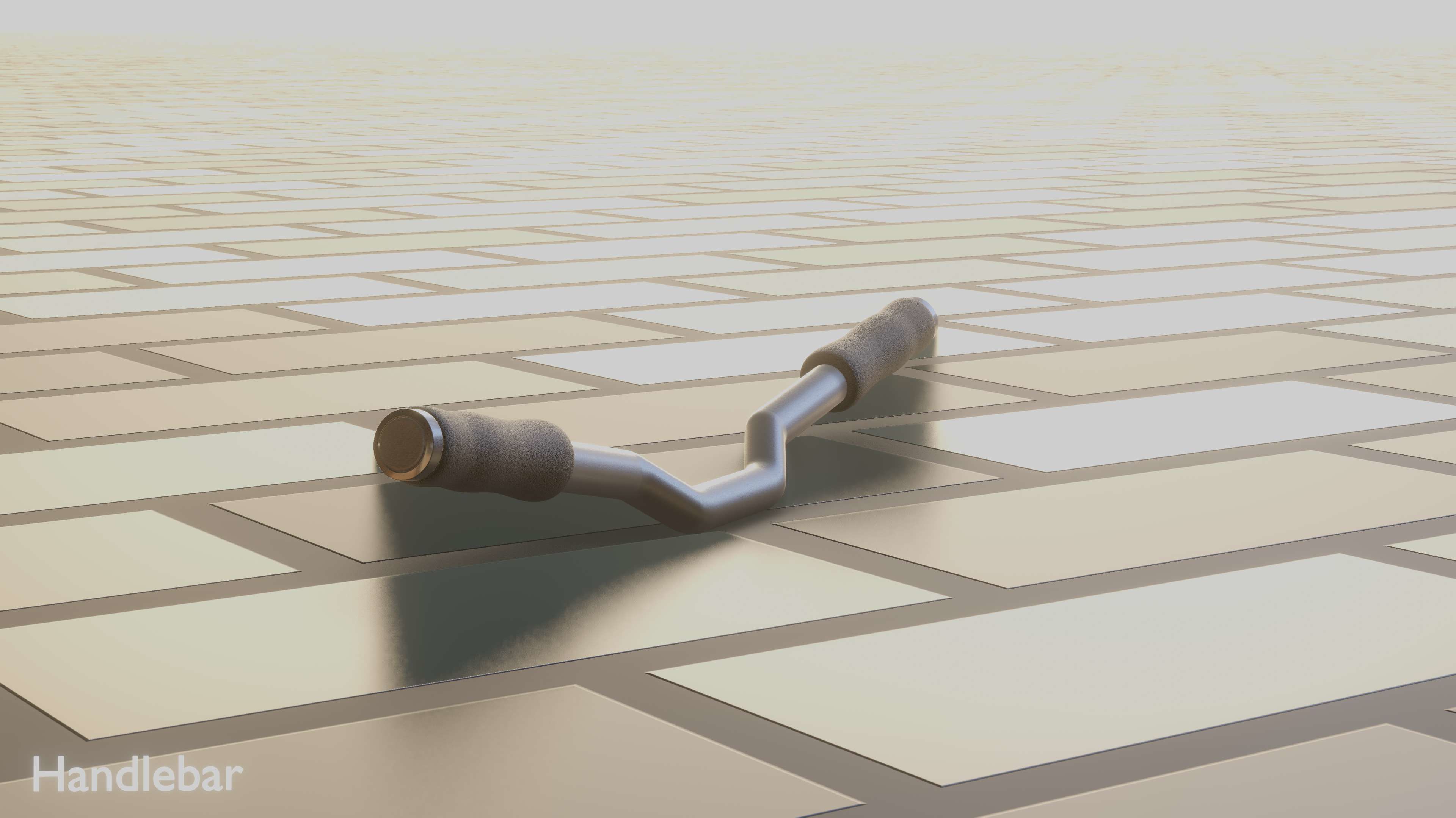 E-Scooter Handlebar with procedural PBR material setup 3D model_35