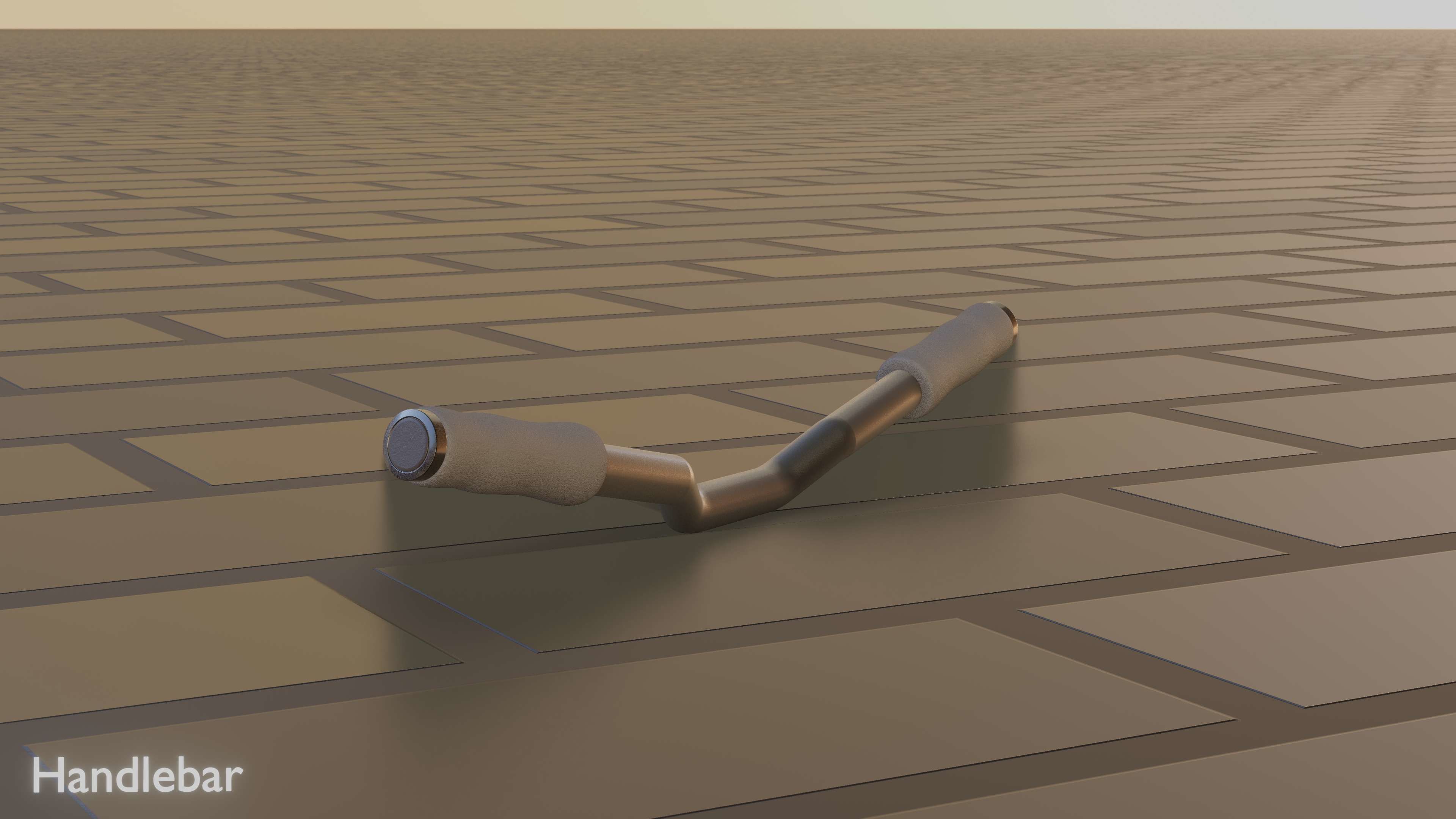 E-Scooter Handlebar with procedural PBR material setup 3D model_72