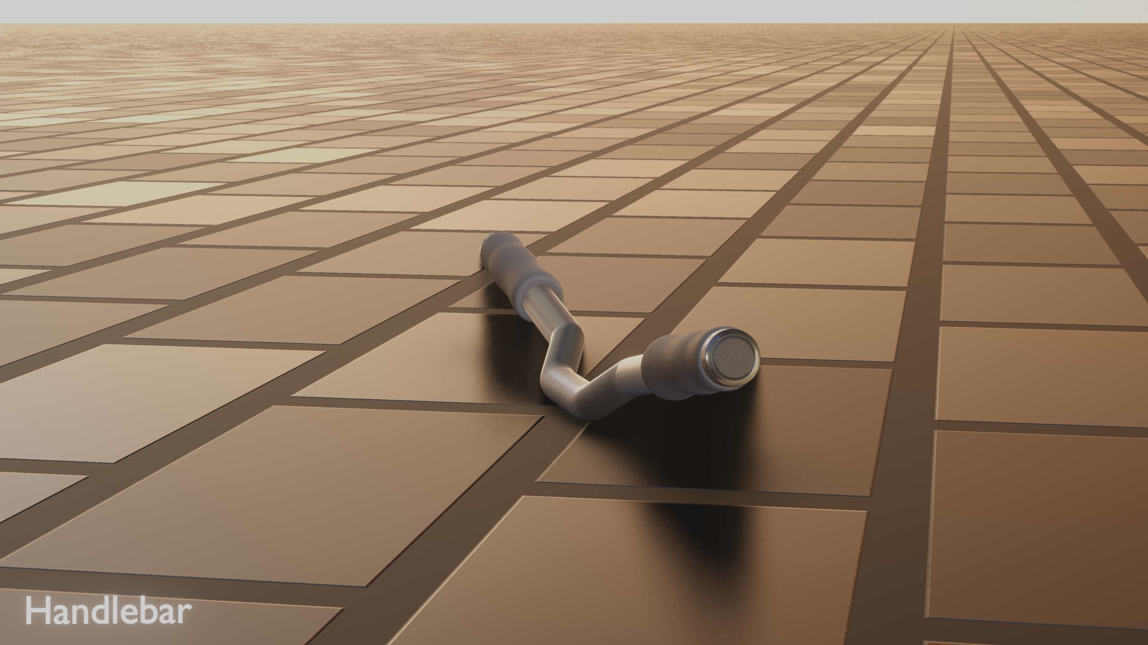 E-Scooter Handlebar with procedural PBR material setup 3D model_62