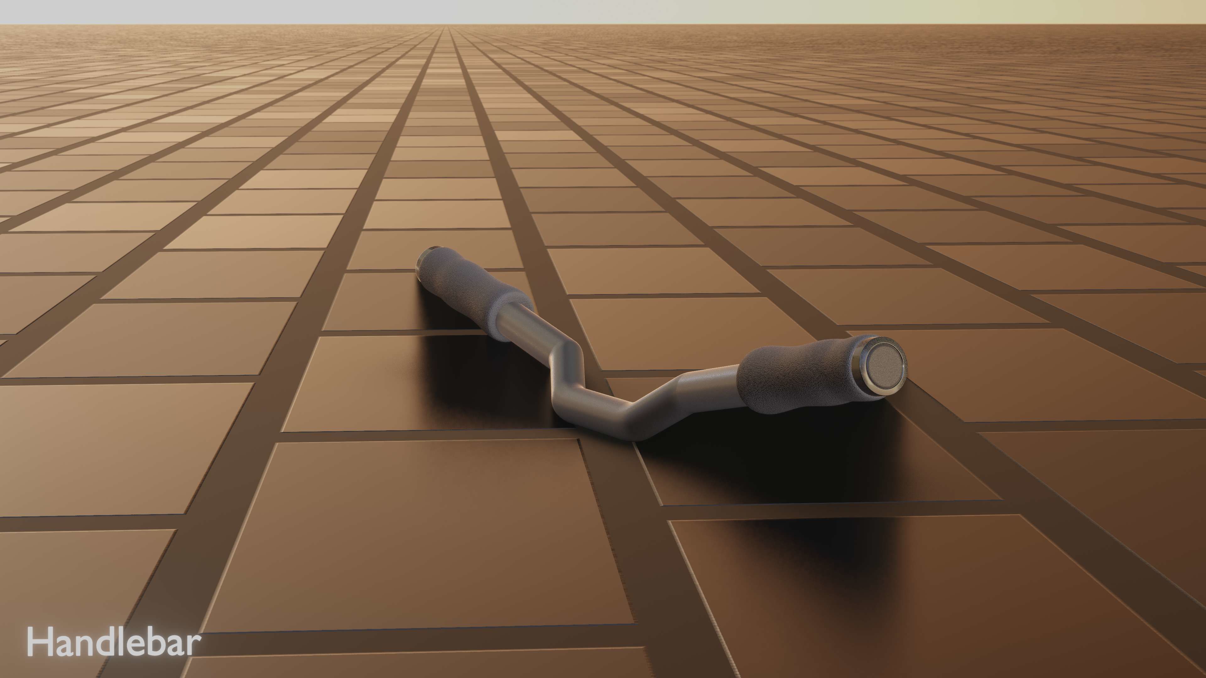 E-Scooter Handlebar with procedural PBR material setup 3D model_59