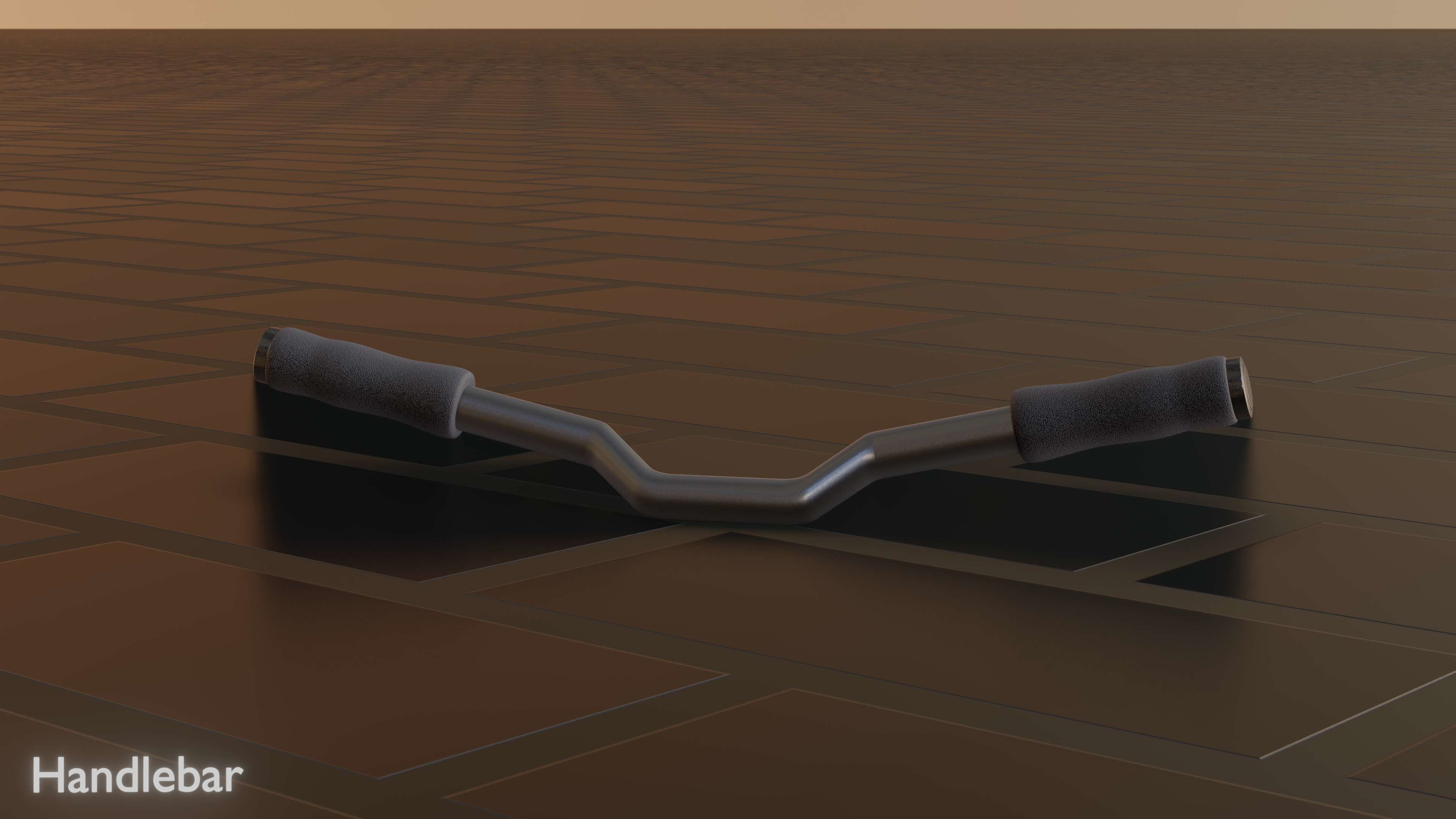 E-Scooter Handlebar with procedural PBR material setup 3D model_50