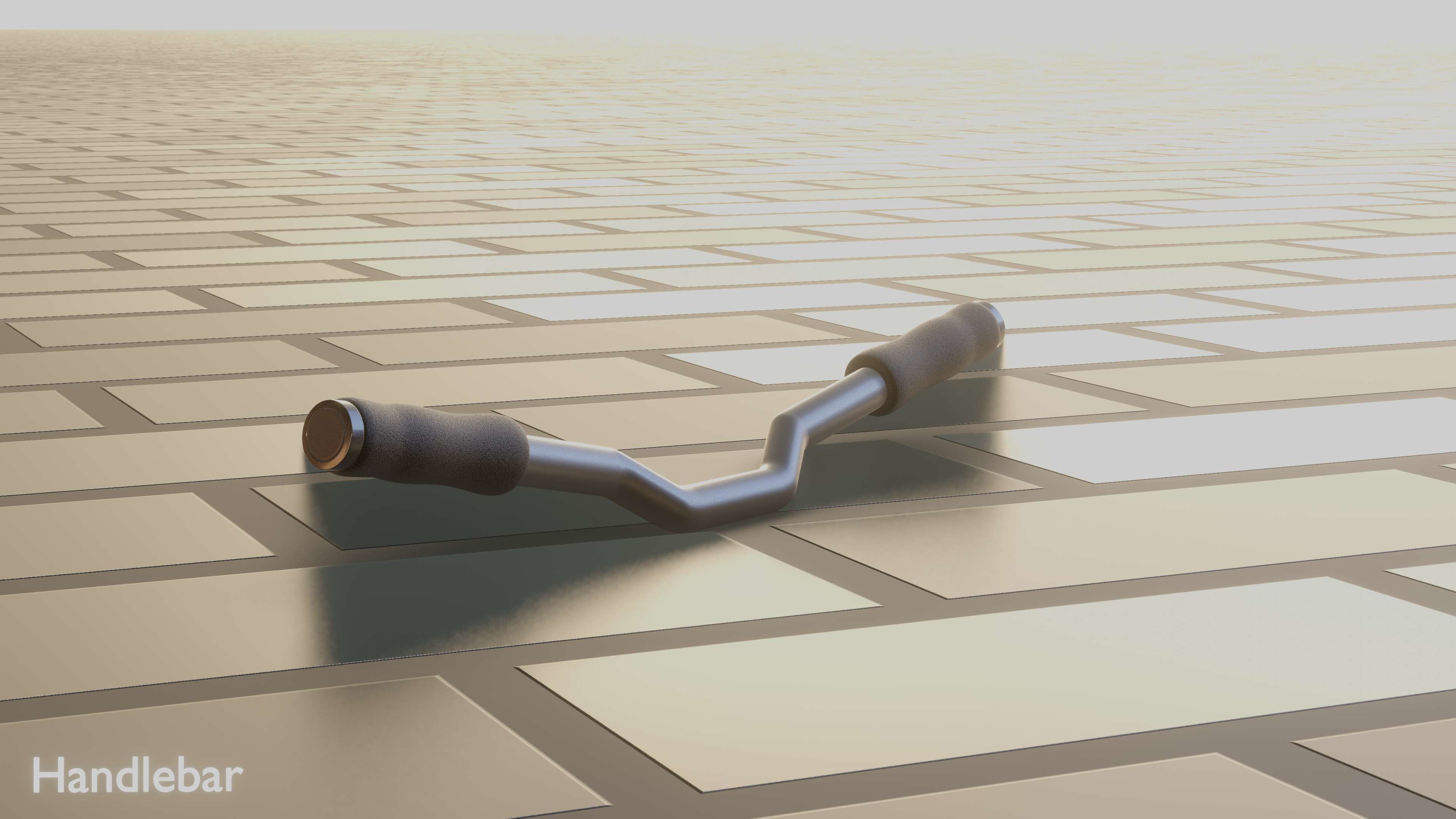 E-Scooter Handlebar with procedural PBR material setup 3D model_37