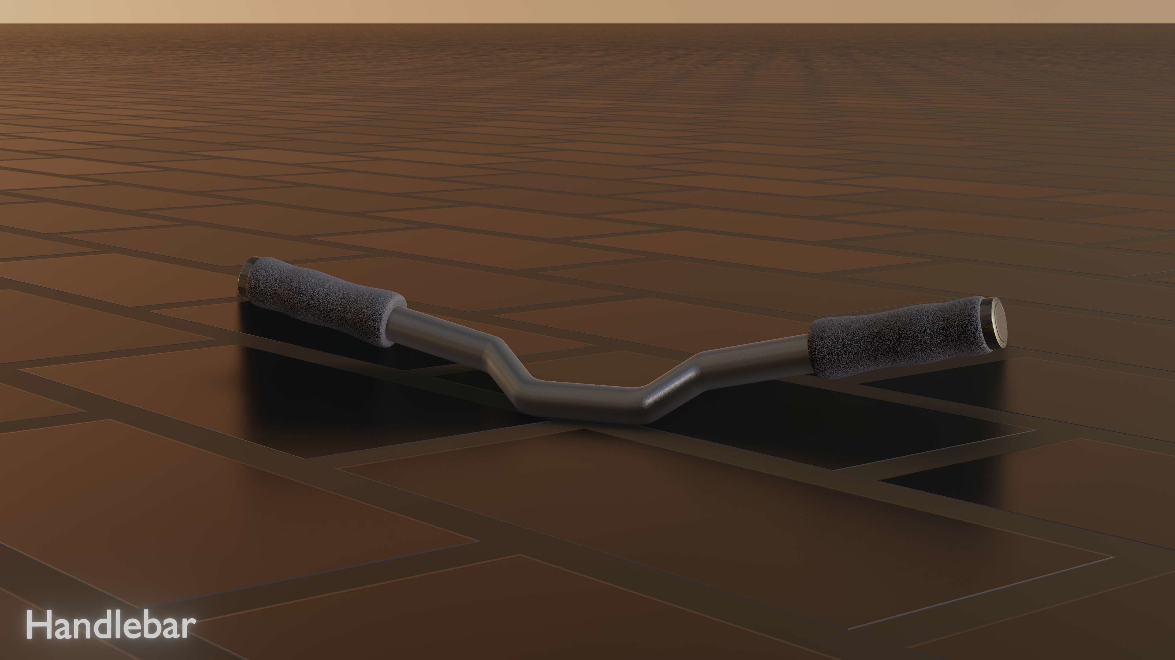 E-Scooter Handlebar with procedural PBR material setup 3D model_52