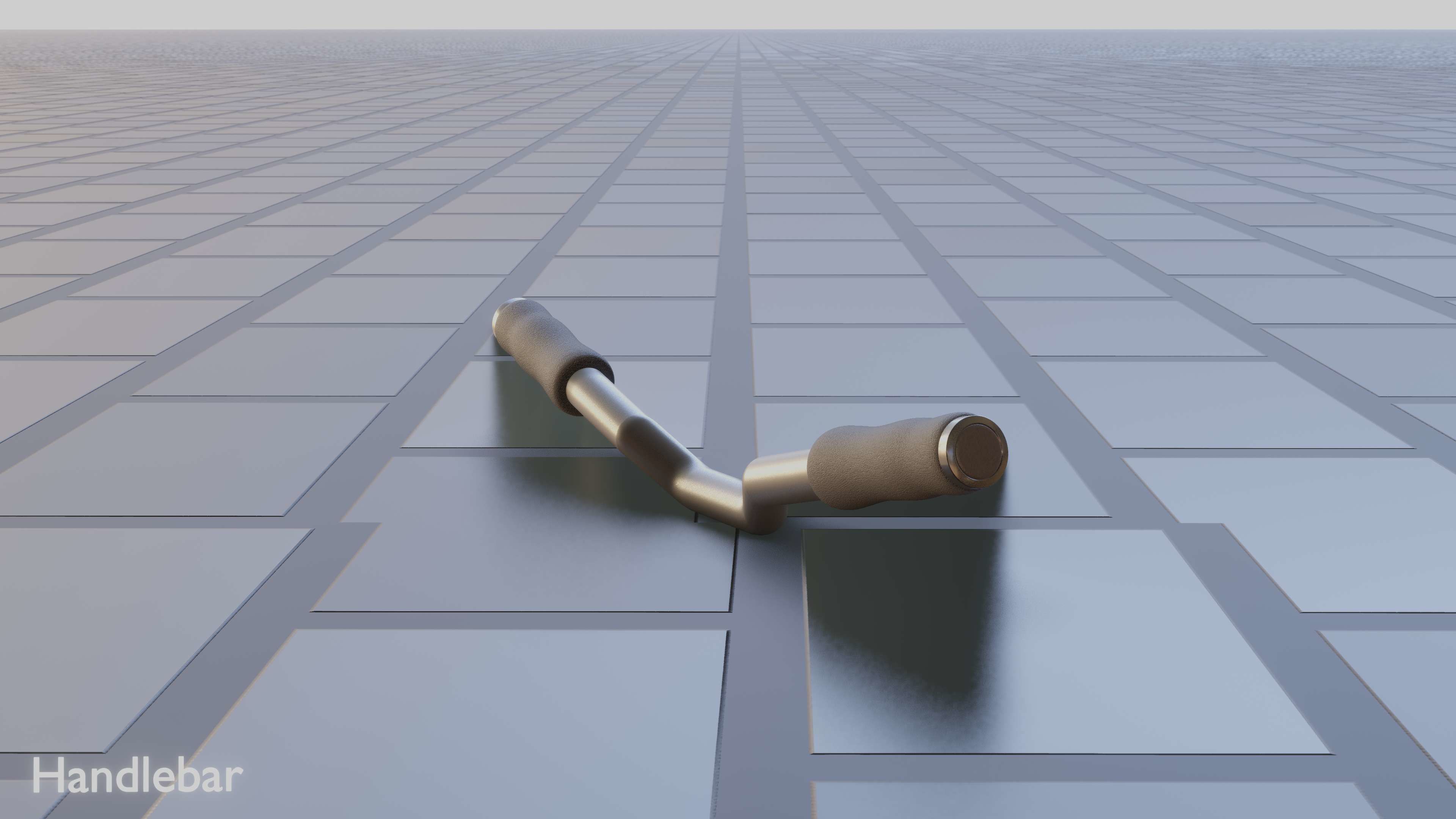 E-Scooter Handlebar with procedural PBR material setup 3D model_24