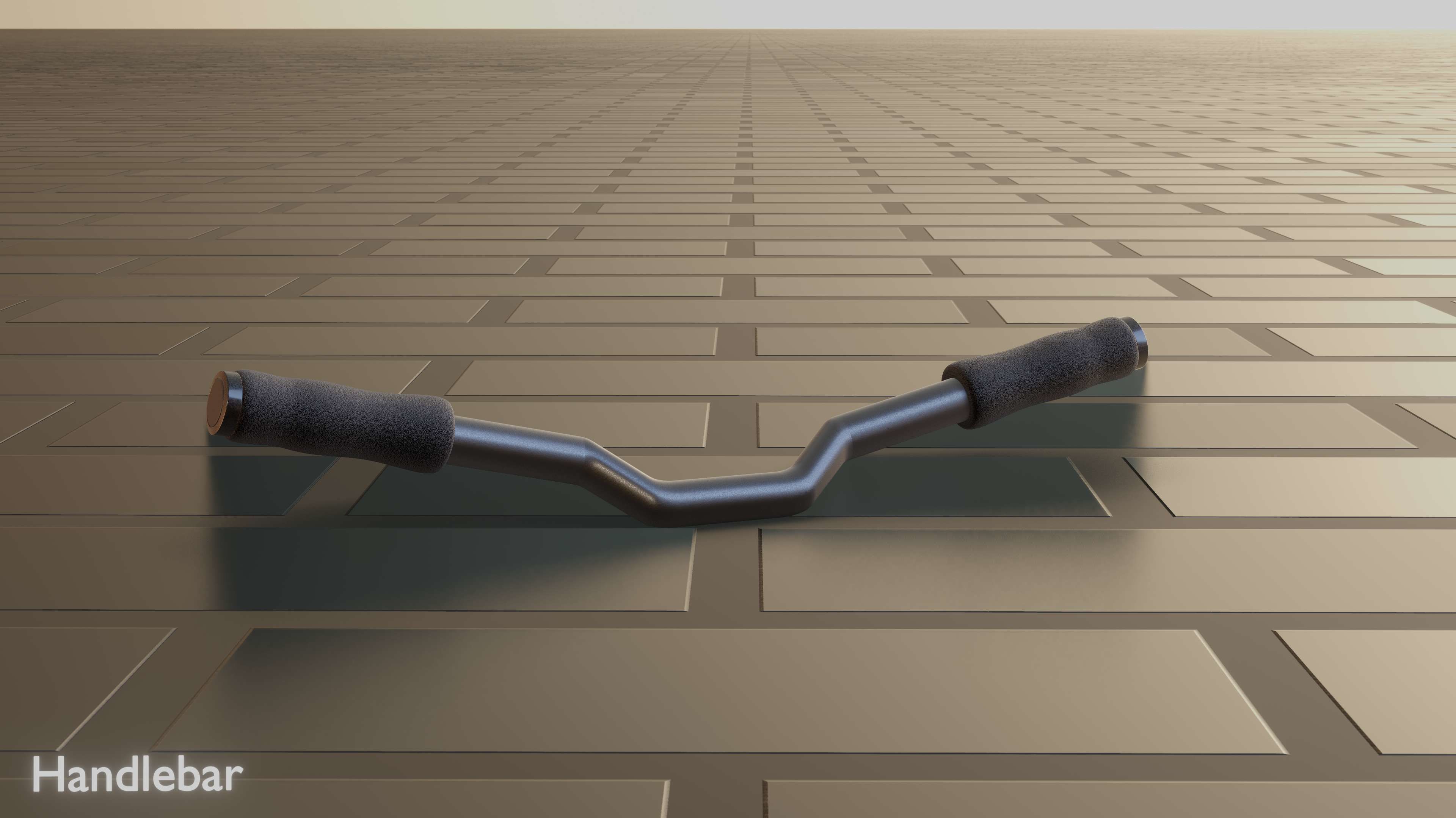 E-Scooter Handlebar with procedural PBR material setup 3D model_42