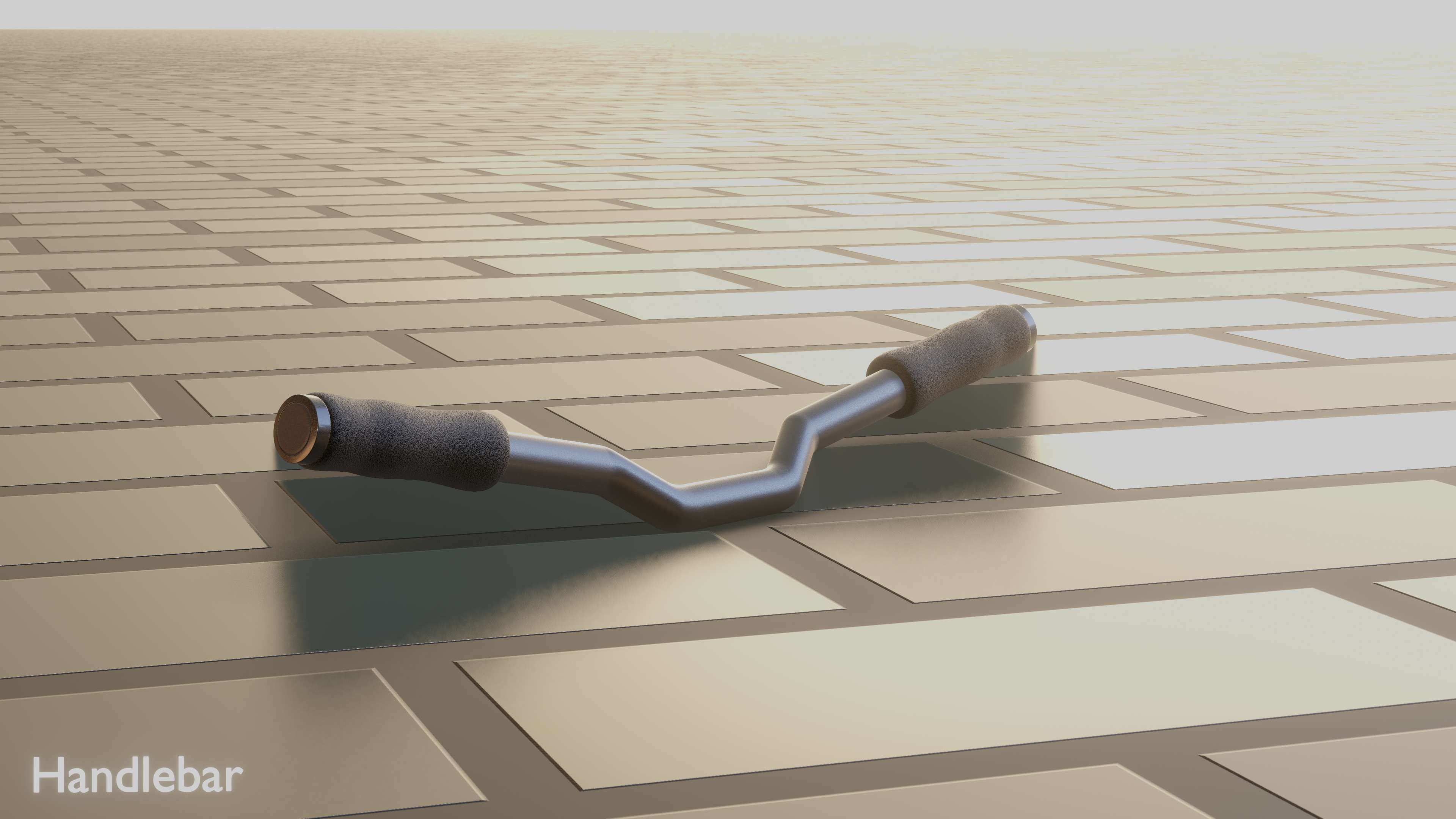 E-Scooter Handlebar with procedural PBR material setup 3D model_38
