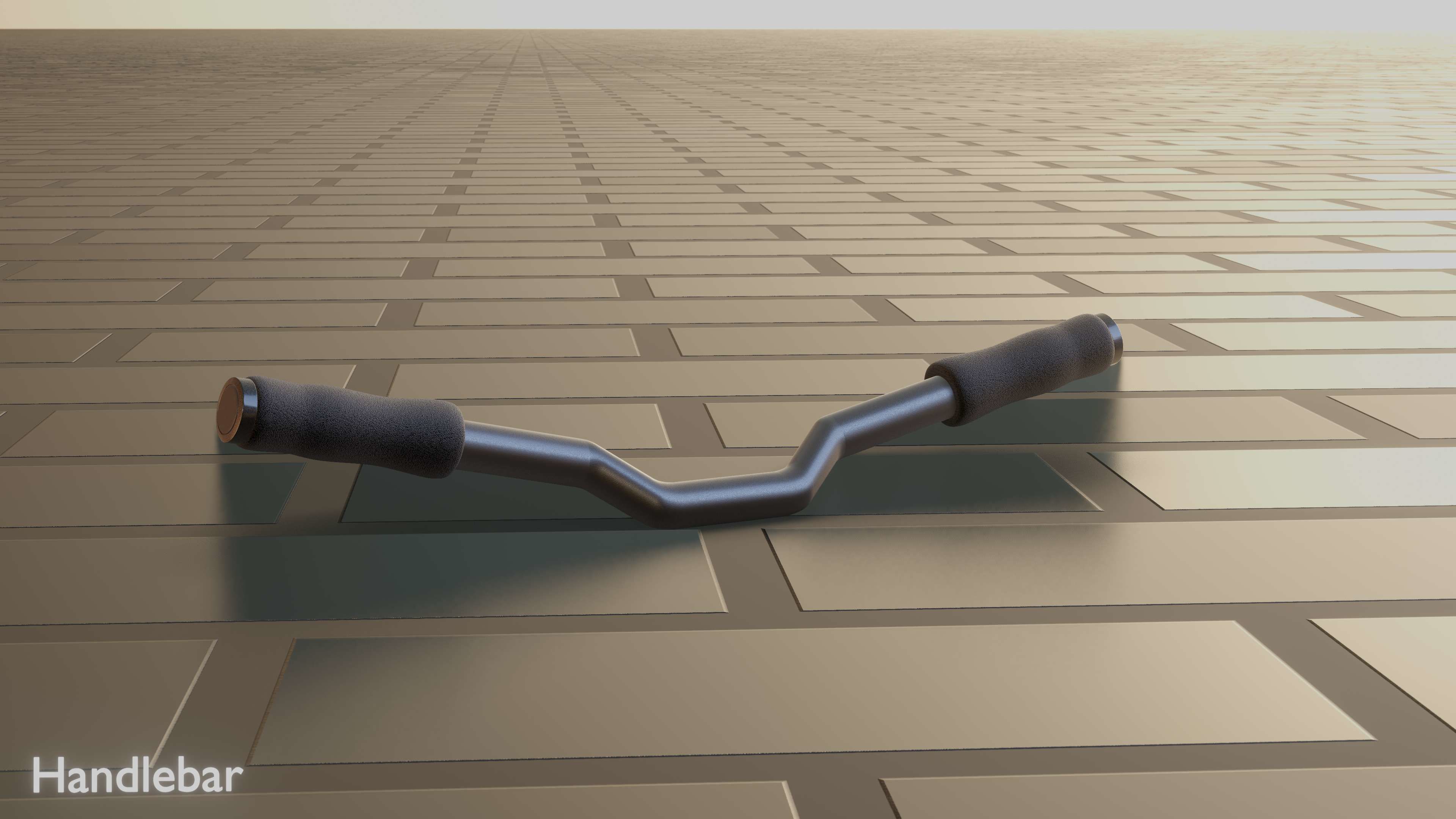 E-Scooter Handlebar with procedural PBR material setup 3D model_41