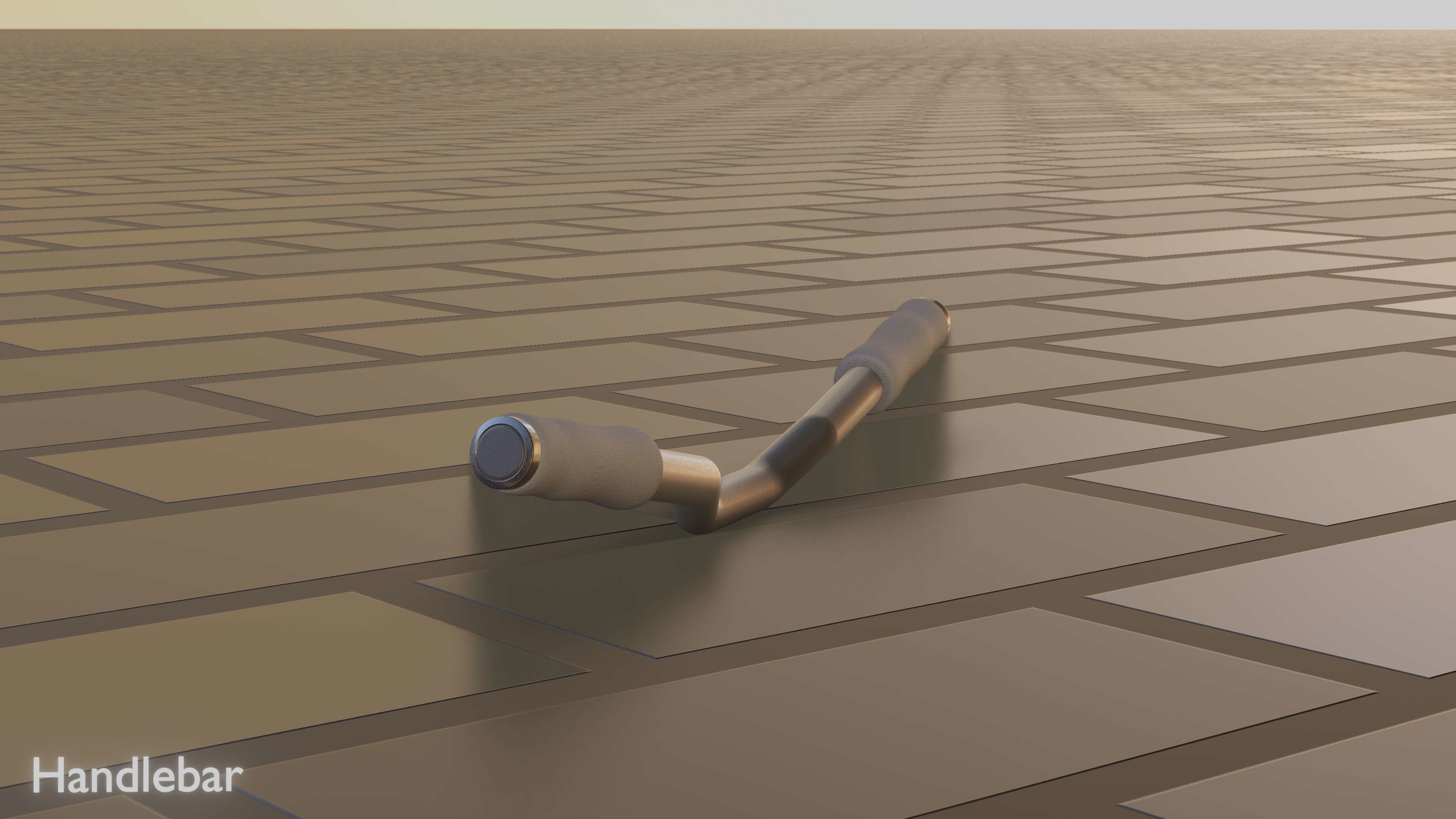 E-Scooter Handlebar with procedural PBR material setup 3D model_70