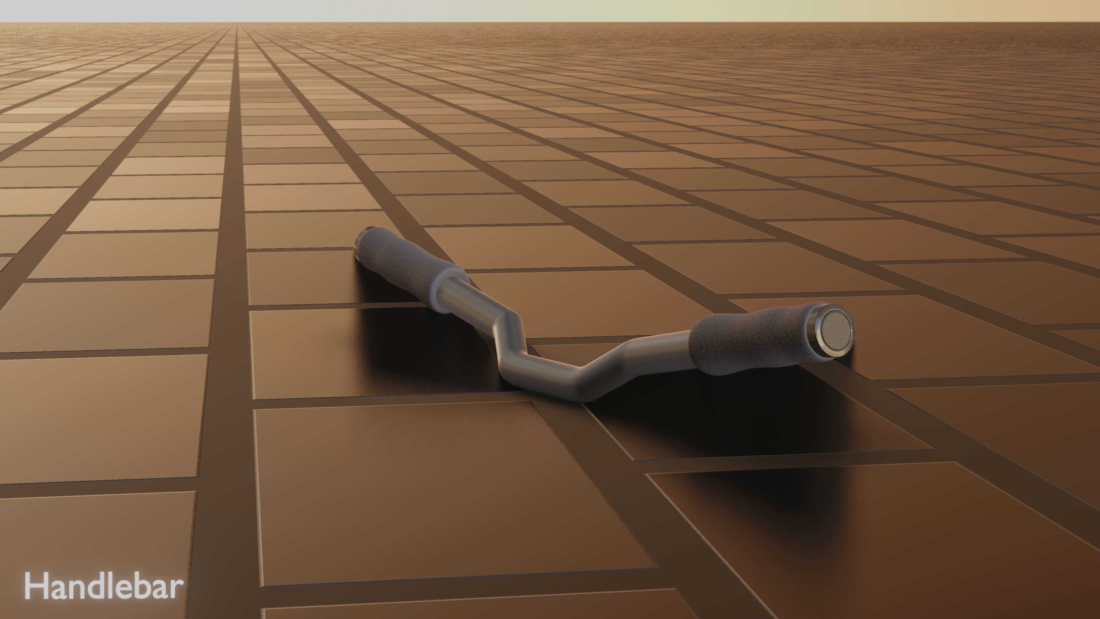 E-Scooter Handlebar with procedural PBR material setup 3D model_58