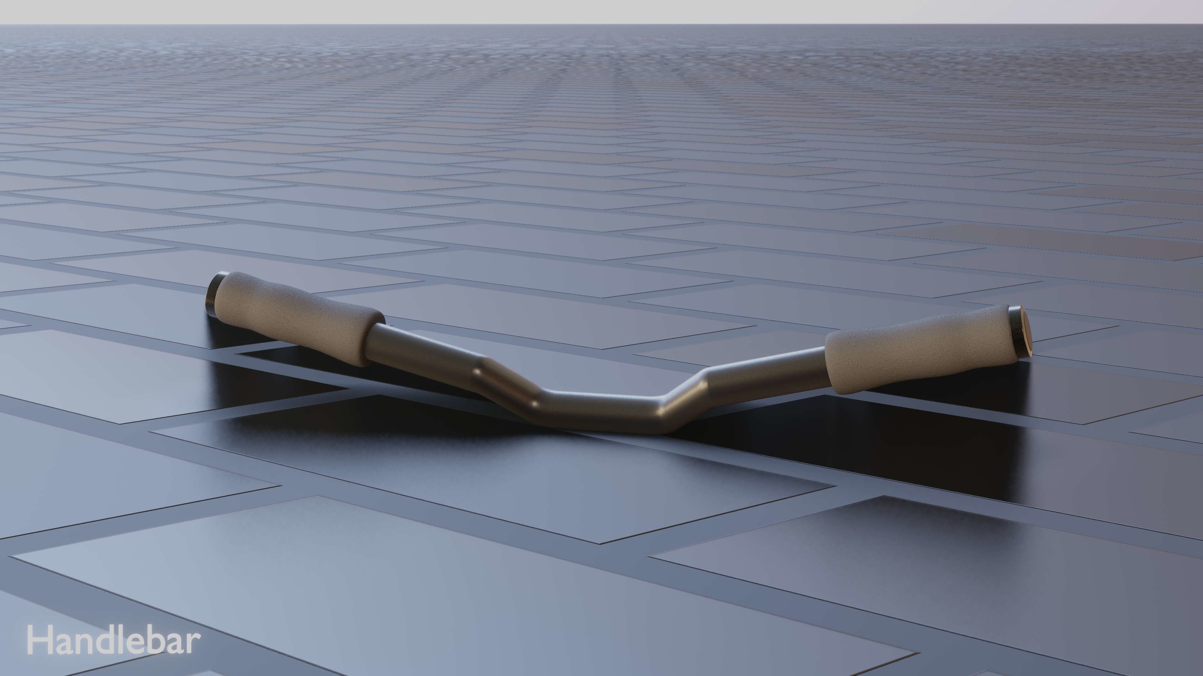 E-Scooter Handlebar with procedural PBR material setup 3D model_15