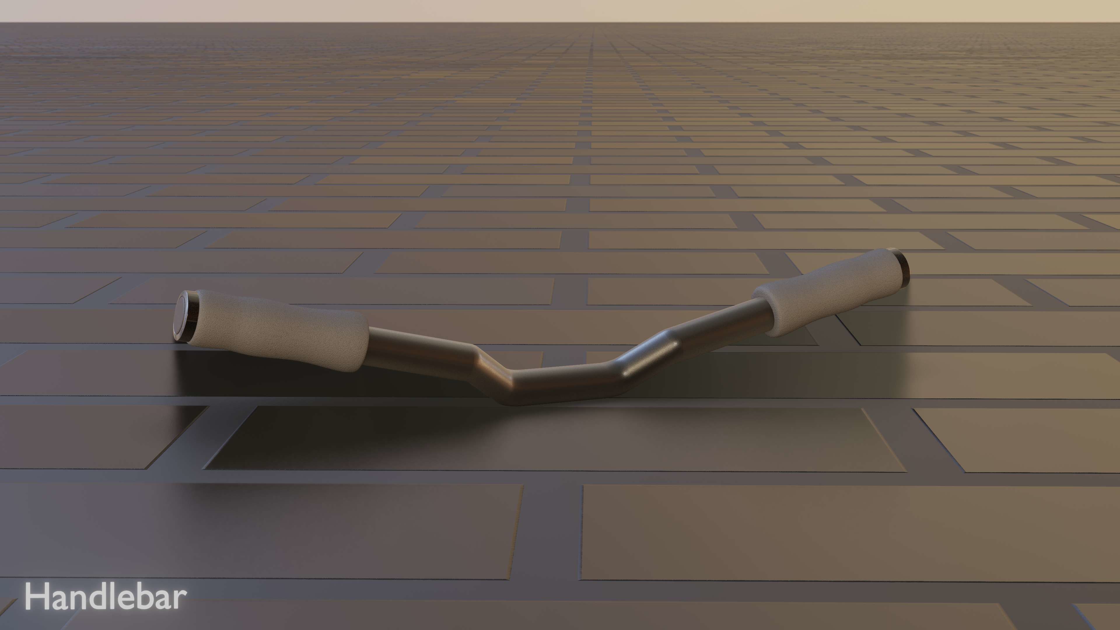 E-Scooter Handlebar with procedural PBR material setup 3D model_78