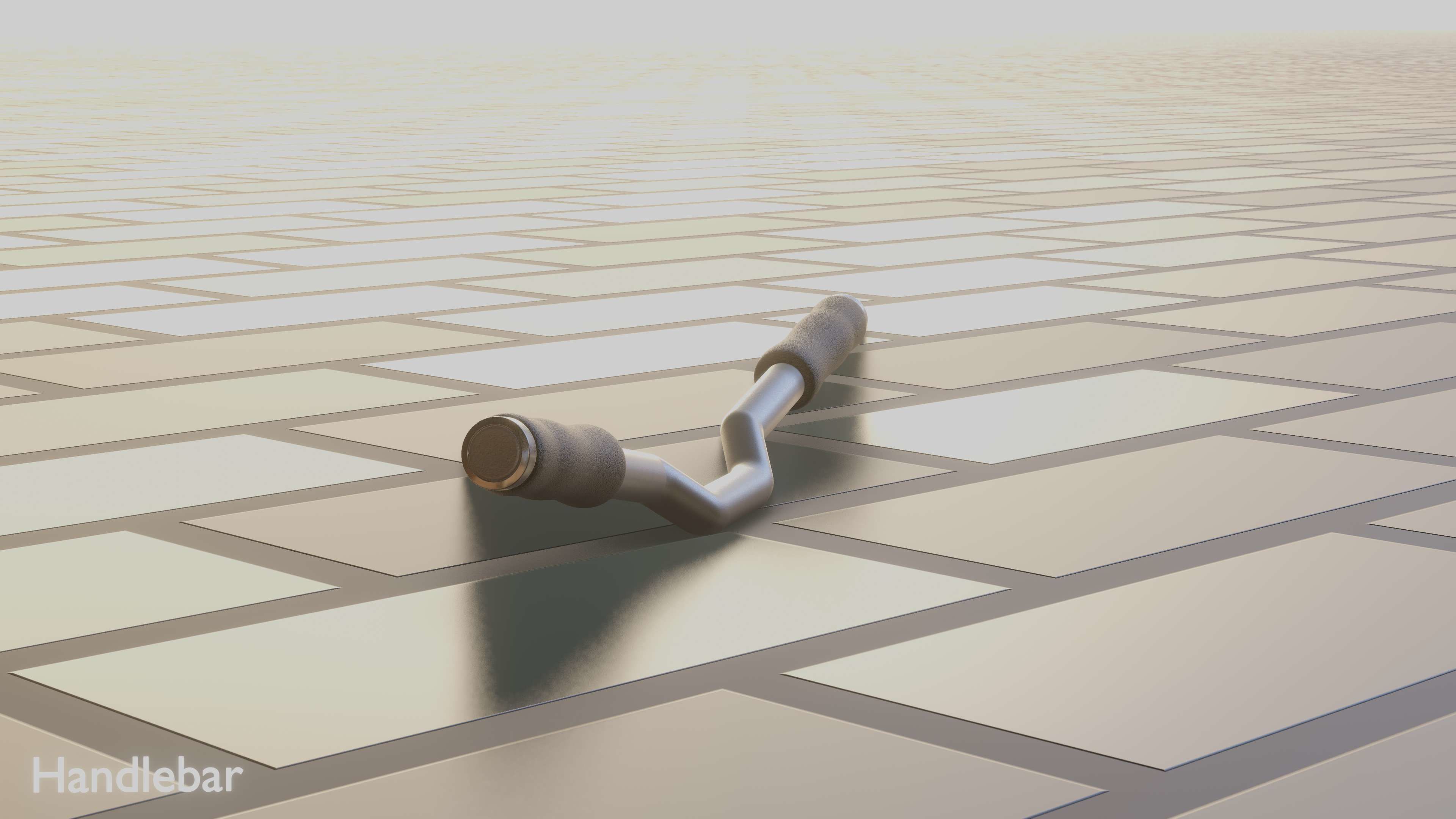 E-Scooter Handlebar with procedural PBR material setup 3D model_33