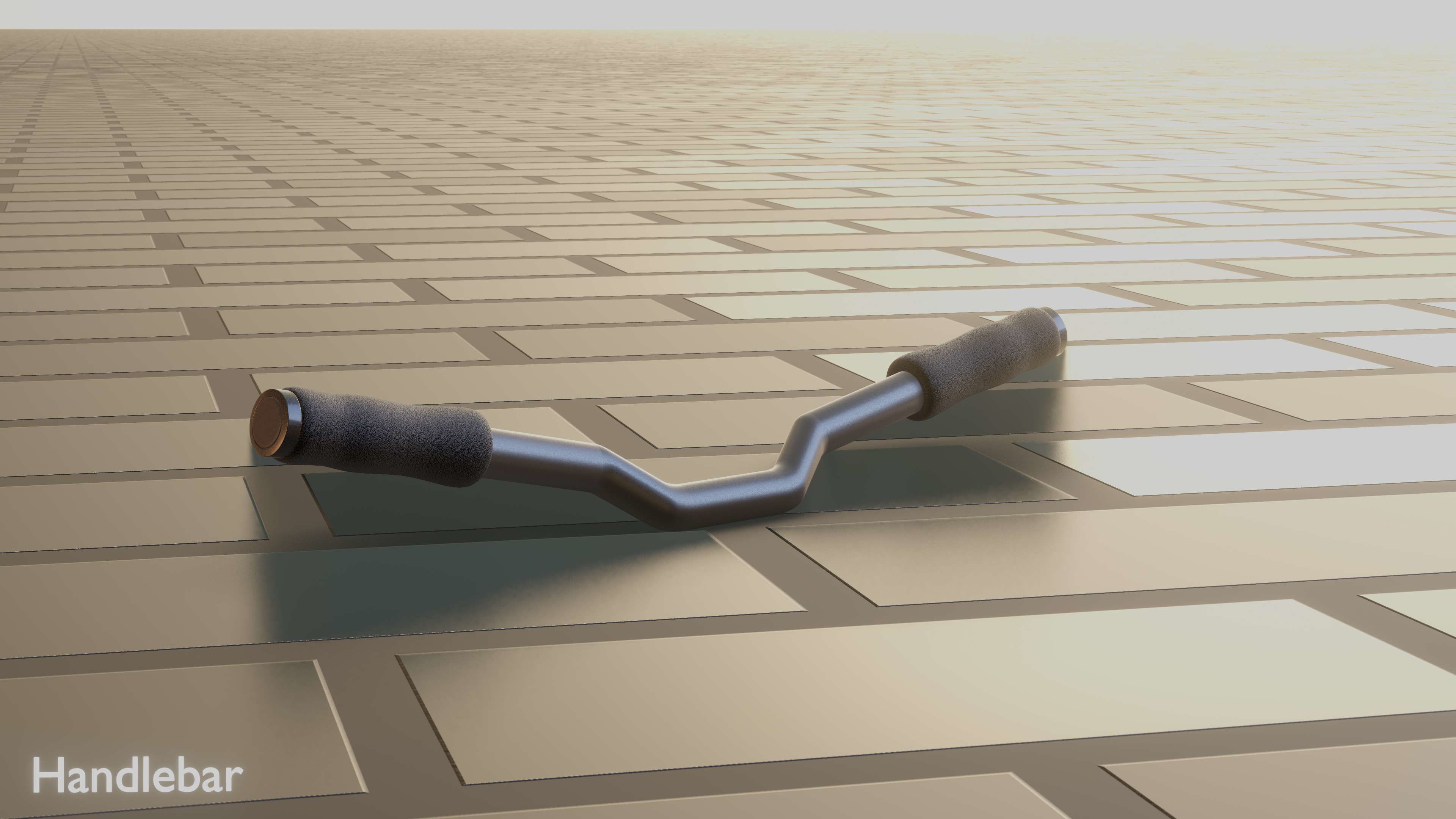 E-Scooter Handlebar with procedural PBR material setup 3D model_39