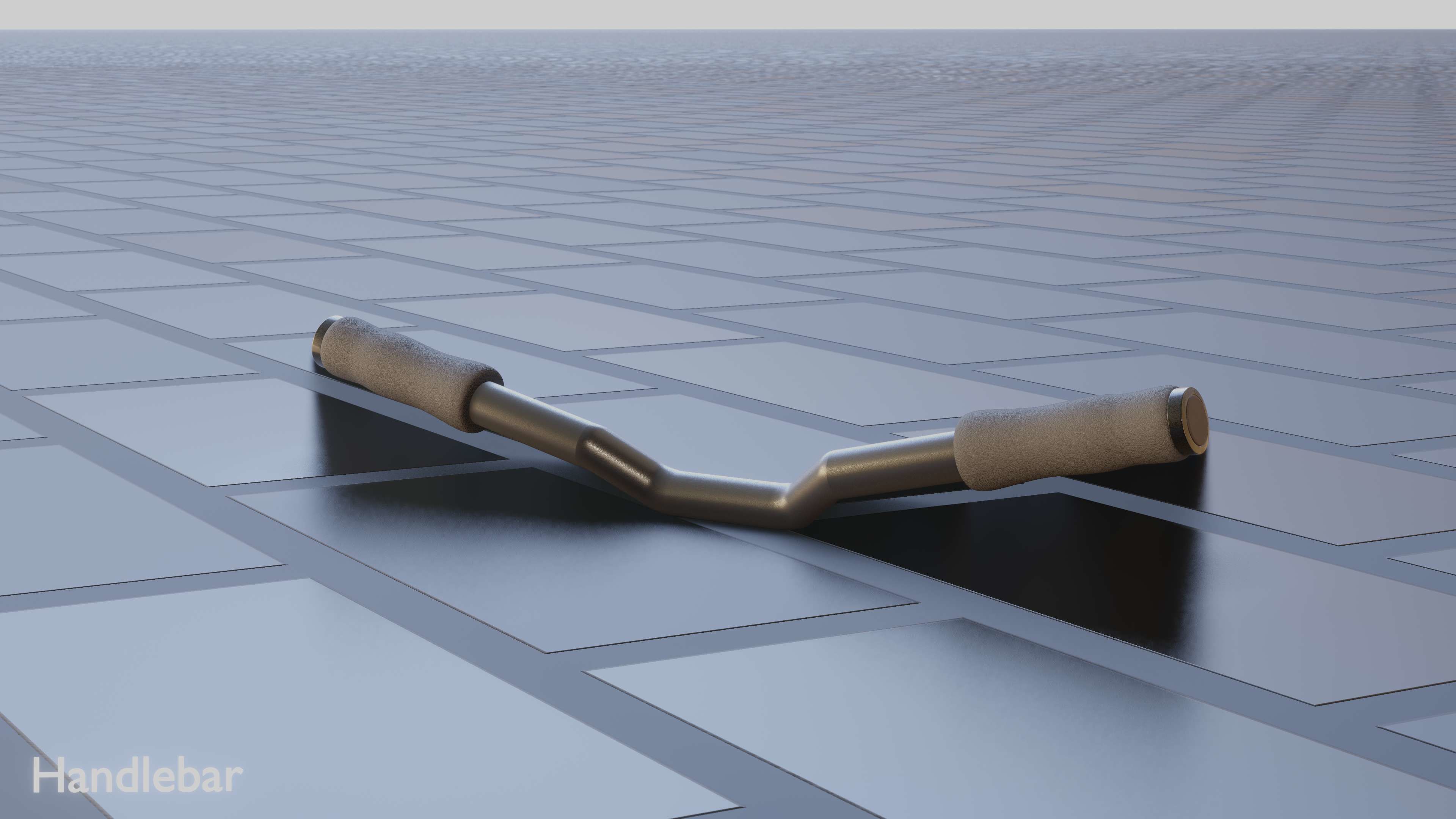 E-Scooter Handlebar with procedural PBR material setup 3D model_18