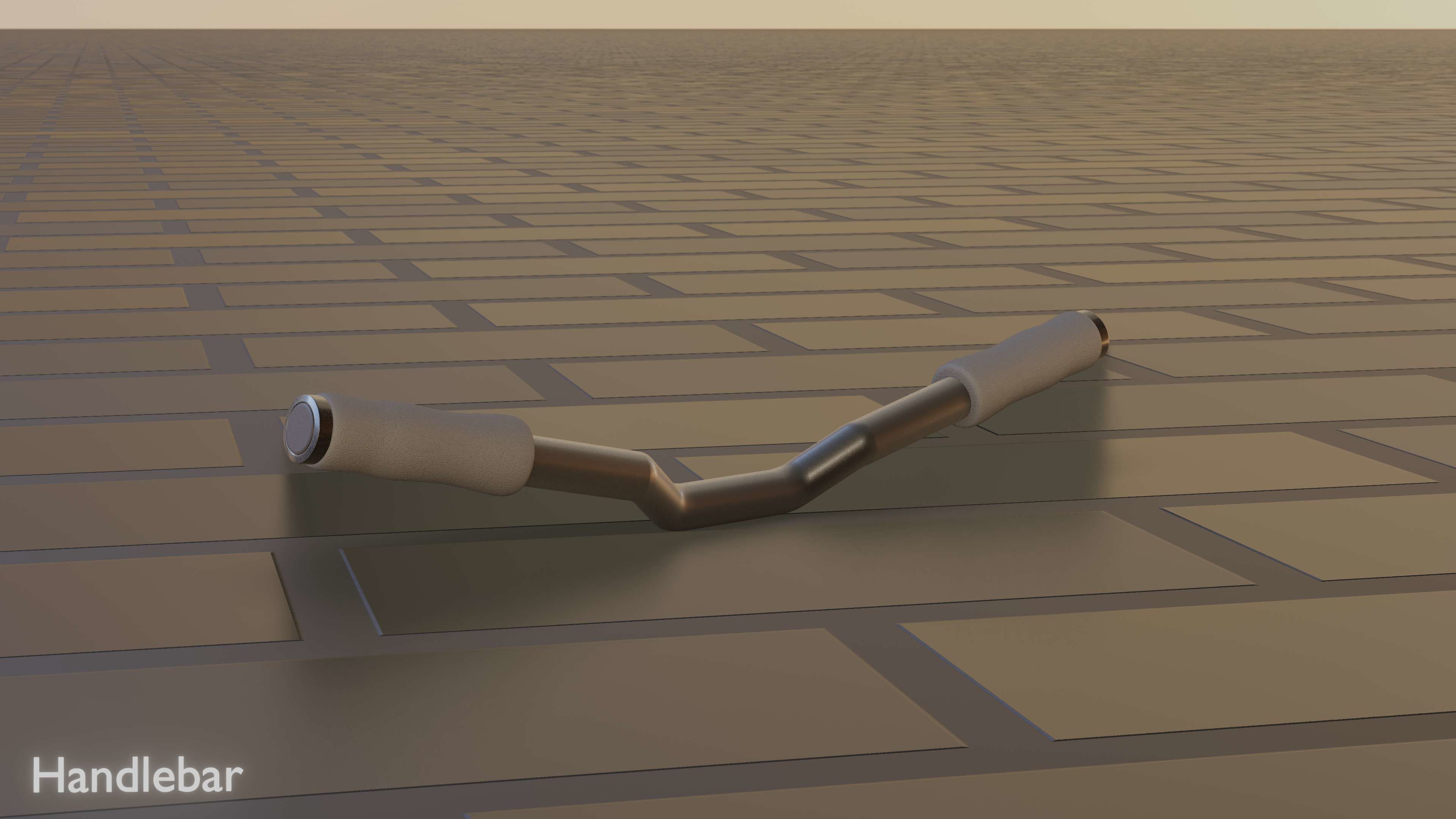 E-Scooter Handlebar with procedural PBR material setup 3D model_75