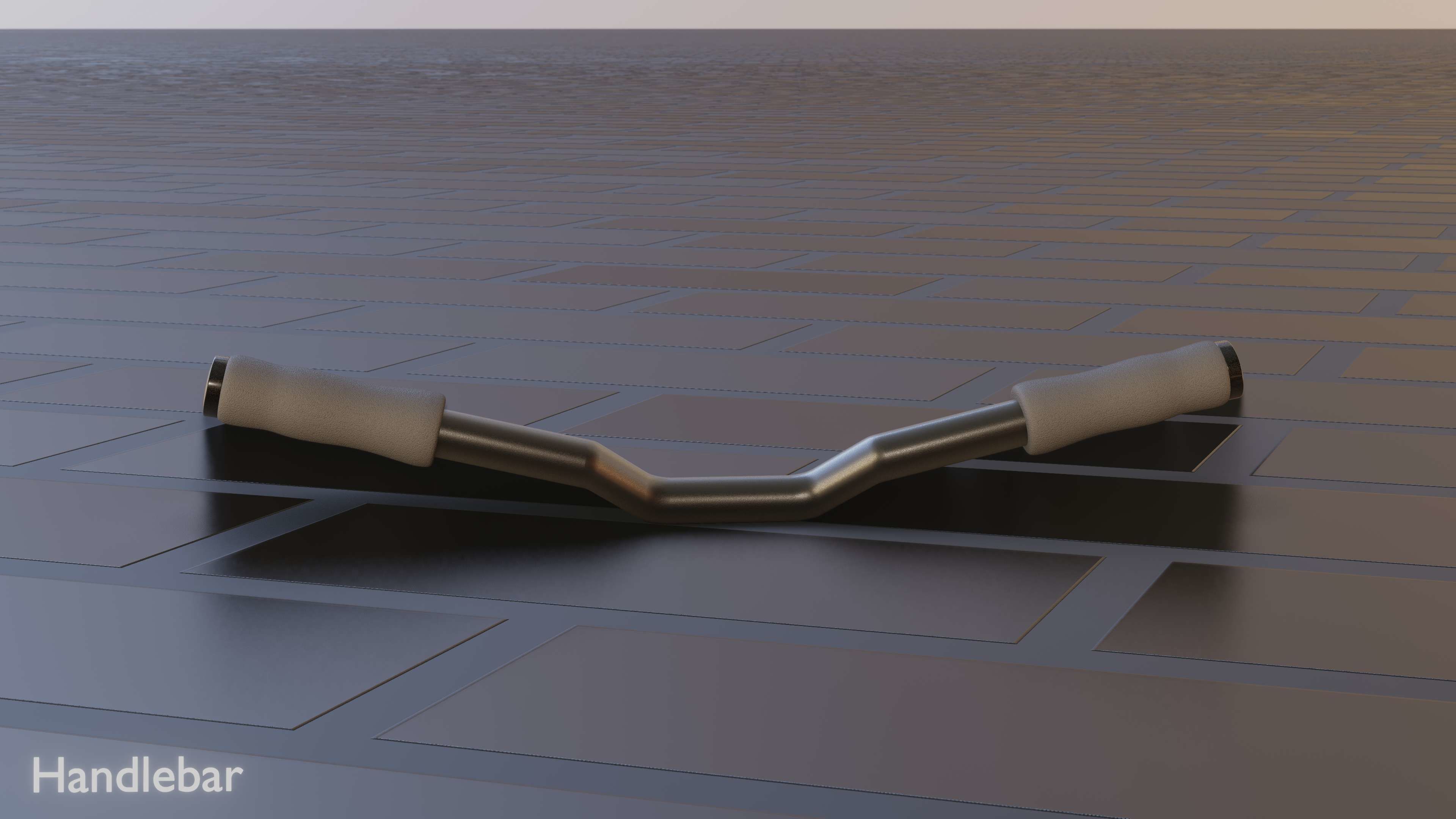 E-Scooter Handlebar with procedural PBR material setup 3D model_10