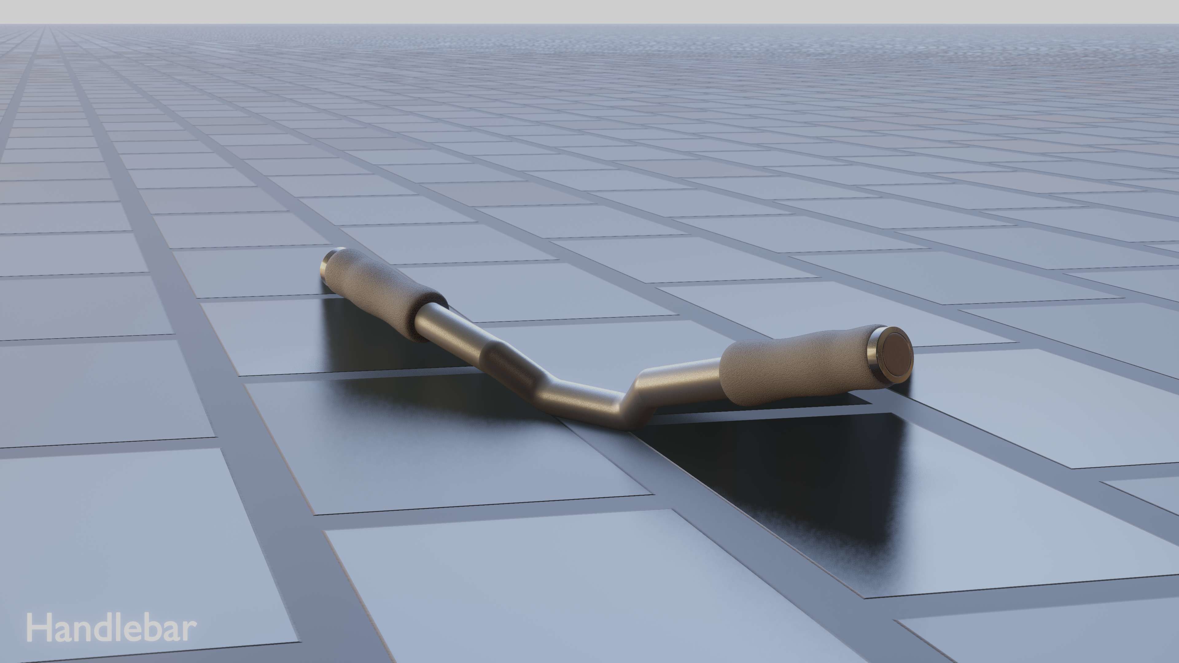 E-Scooter Handlebar with procedural PBR material setup 3D model_21