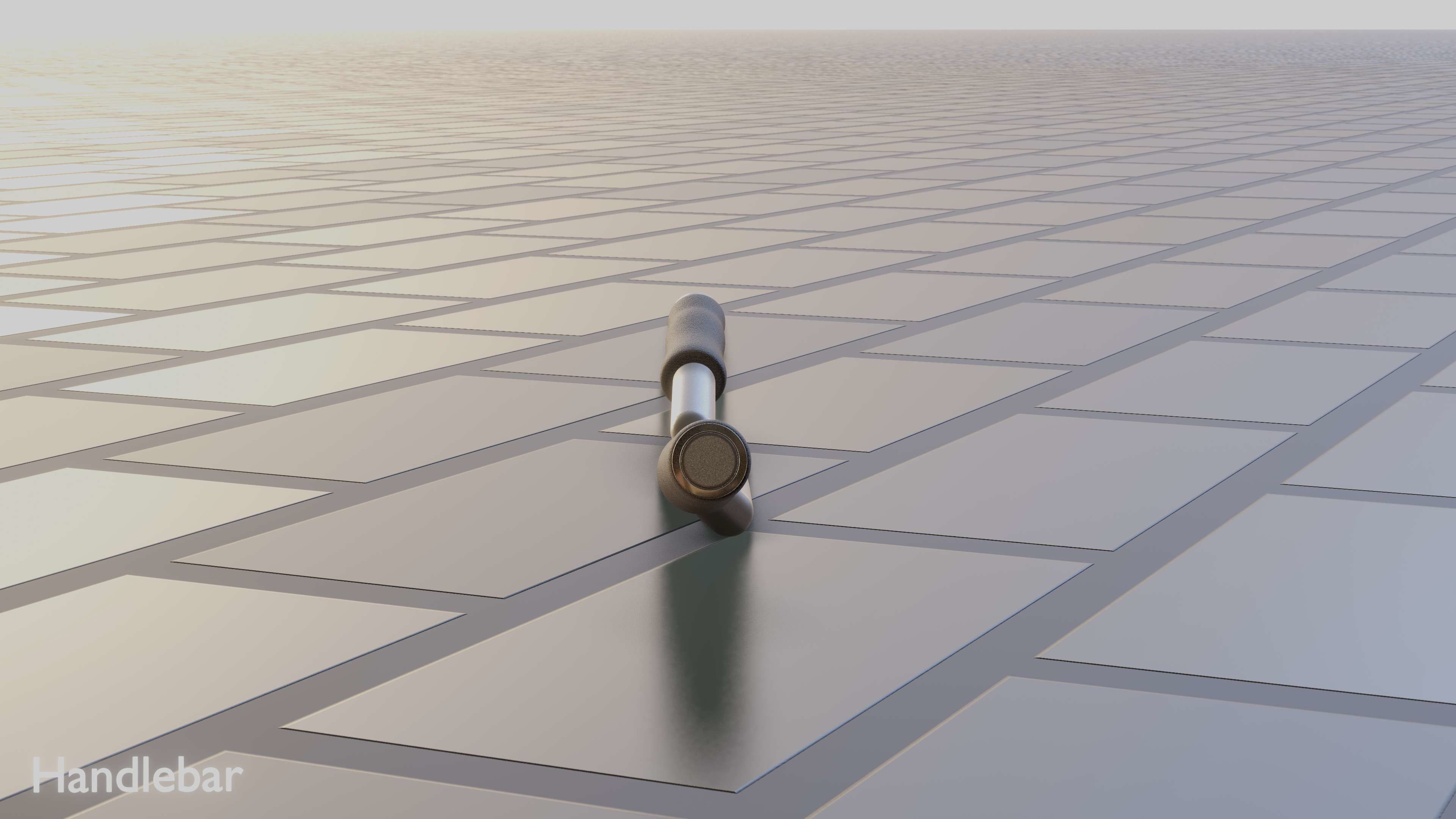 E-Scooter Handlebar with procedural PBR material setup 3D model_29