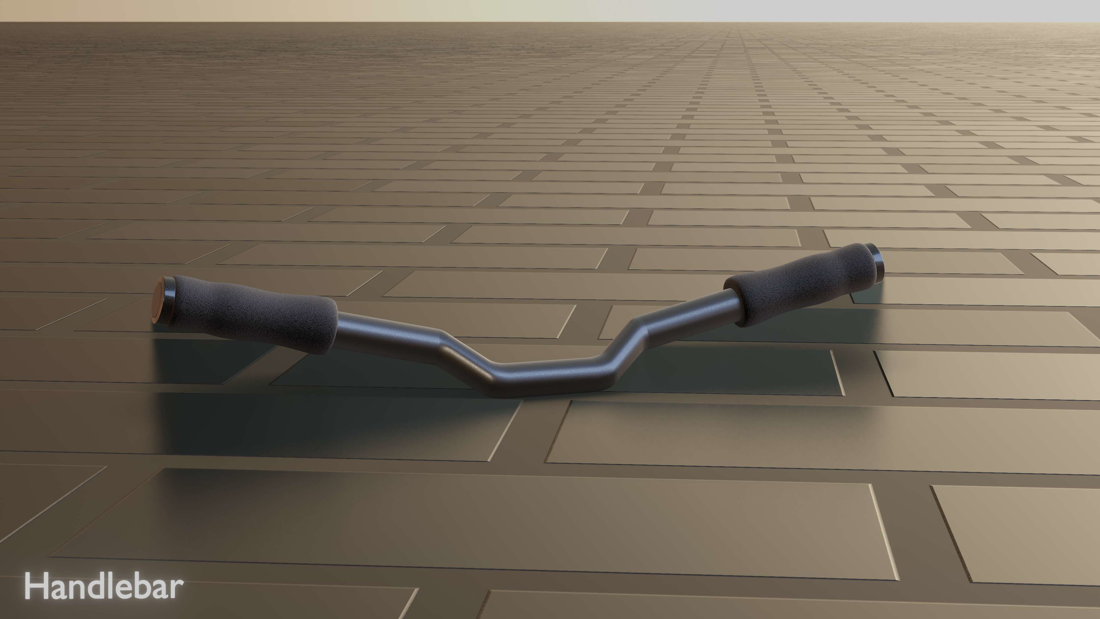 E-Scooter Handlebar with procedural PBR material setup 3D model_43