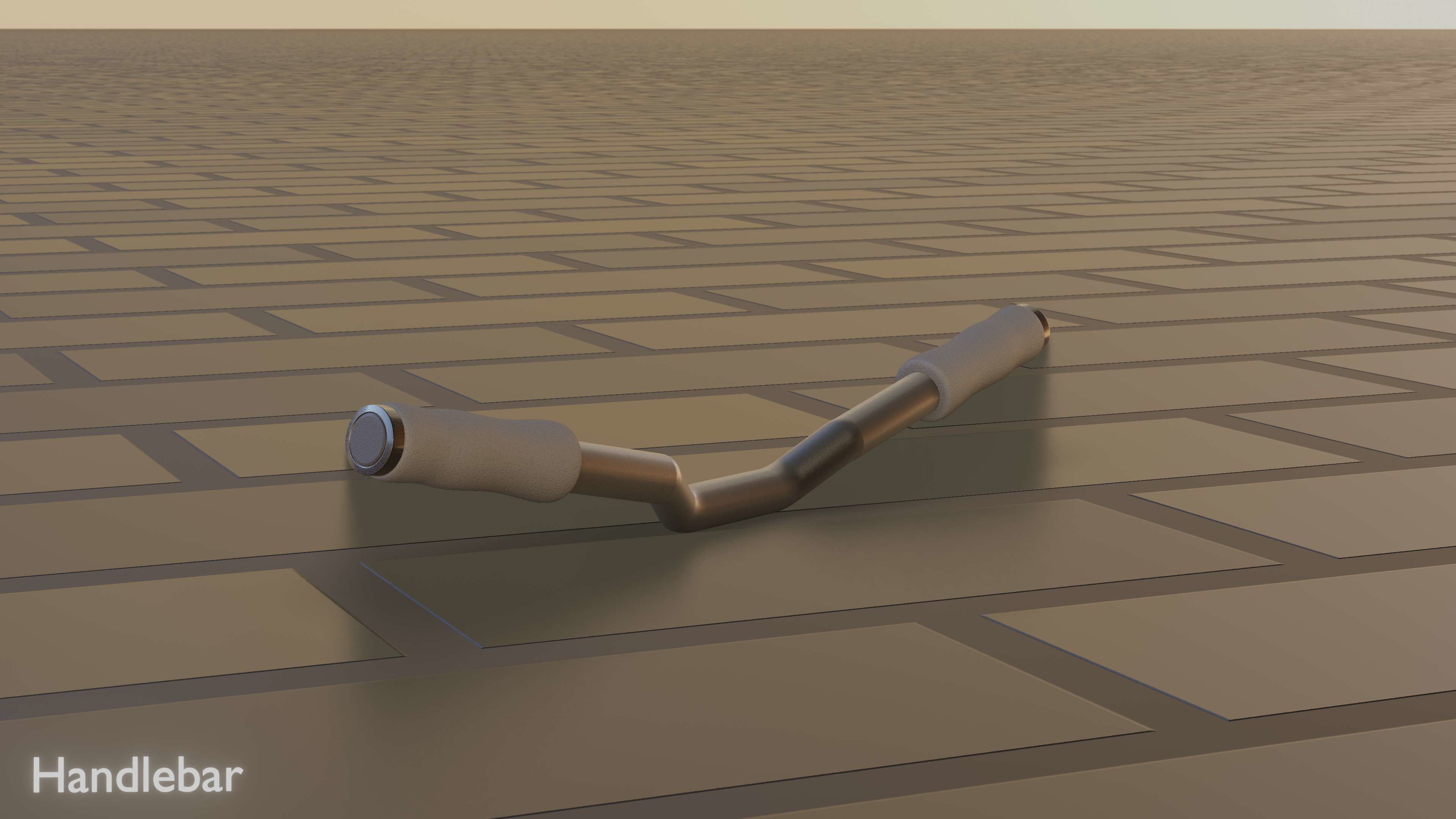 E-Scooter Handlebar with procedural PBR material setup 3D model_73