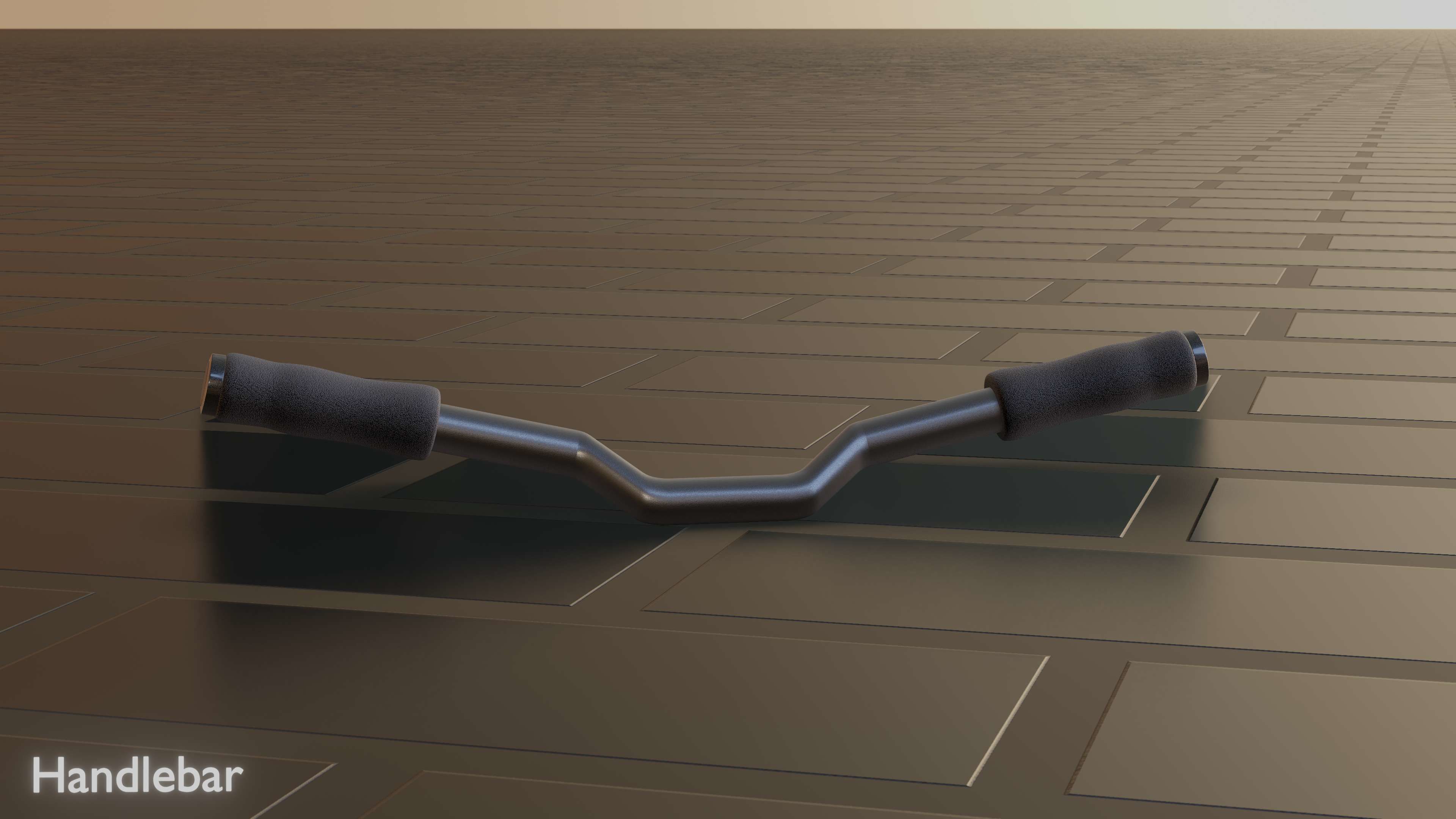 E-Scooter Handlebar with procedural PBR material setup 3D model_45
