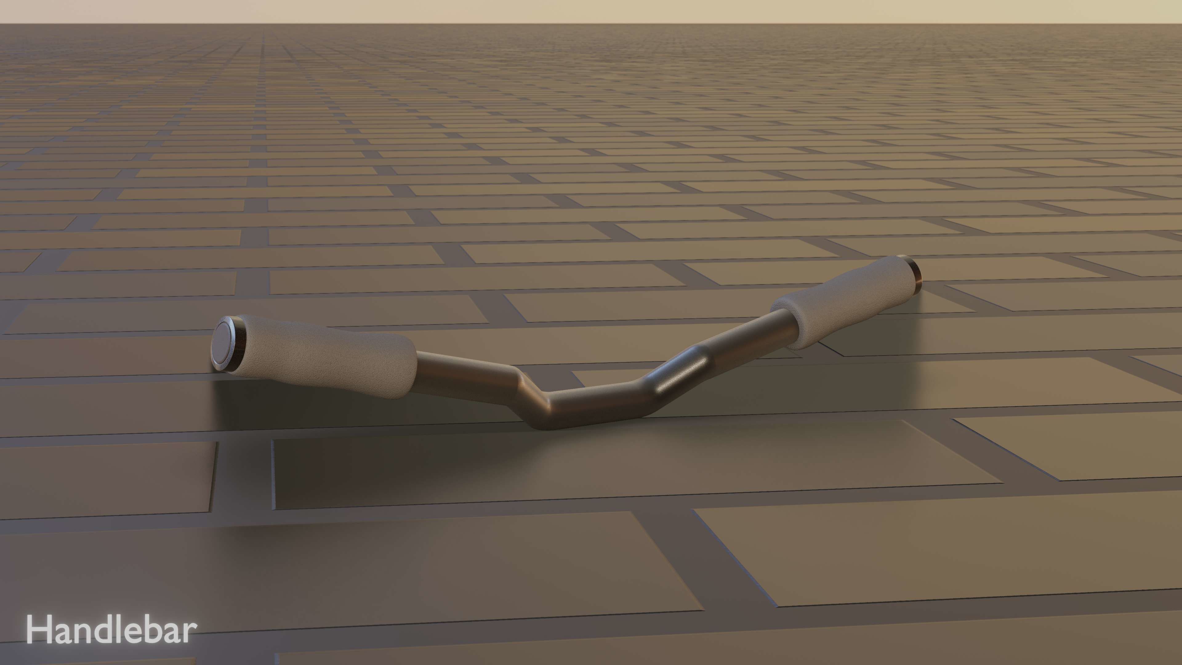 E-Scooter Handlebar with procedural PBR material setup 3D model_76
