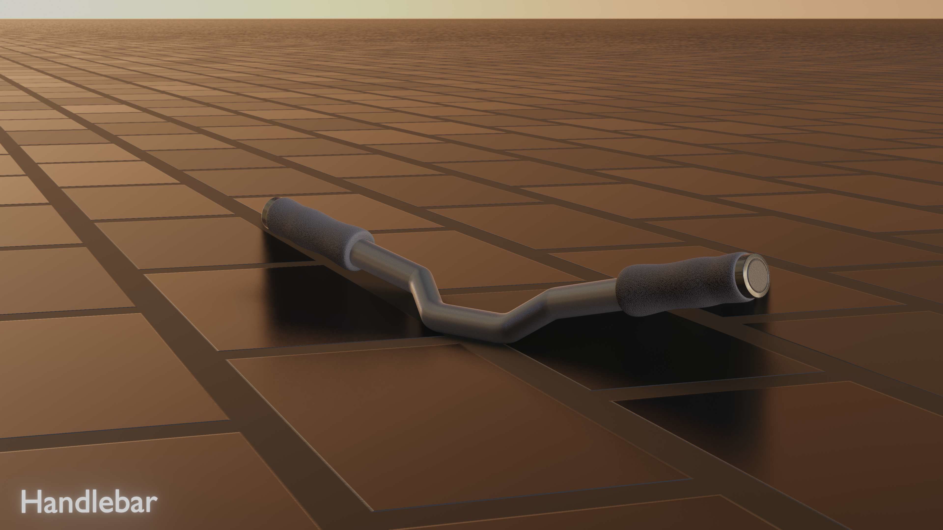 E-Scooter Handlebar with procedural PBR material setup 3D model_56