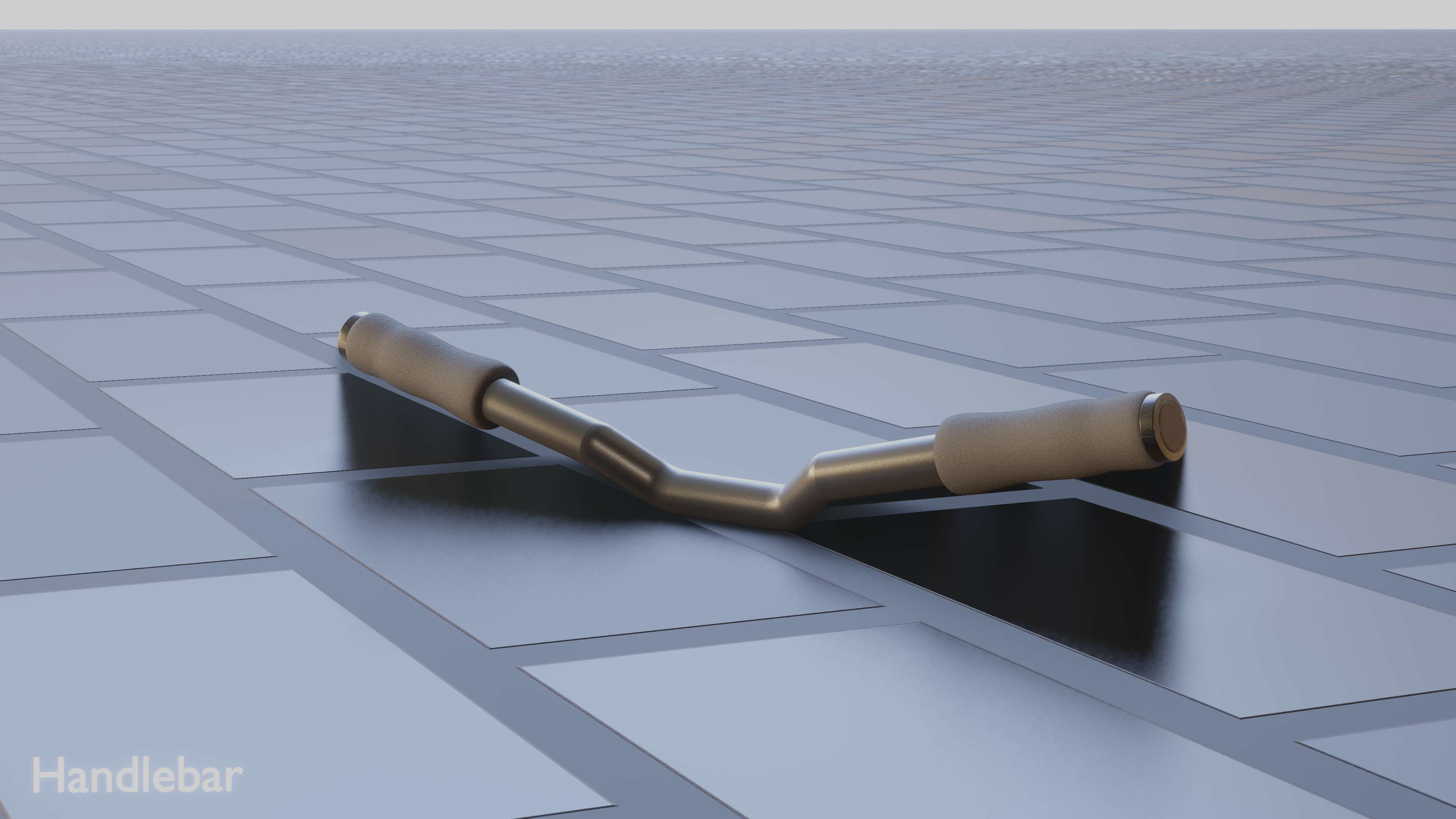E-Scooter Handlebar with procedural PBR material setup 3D model_19