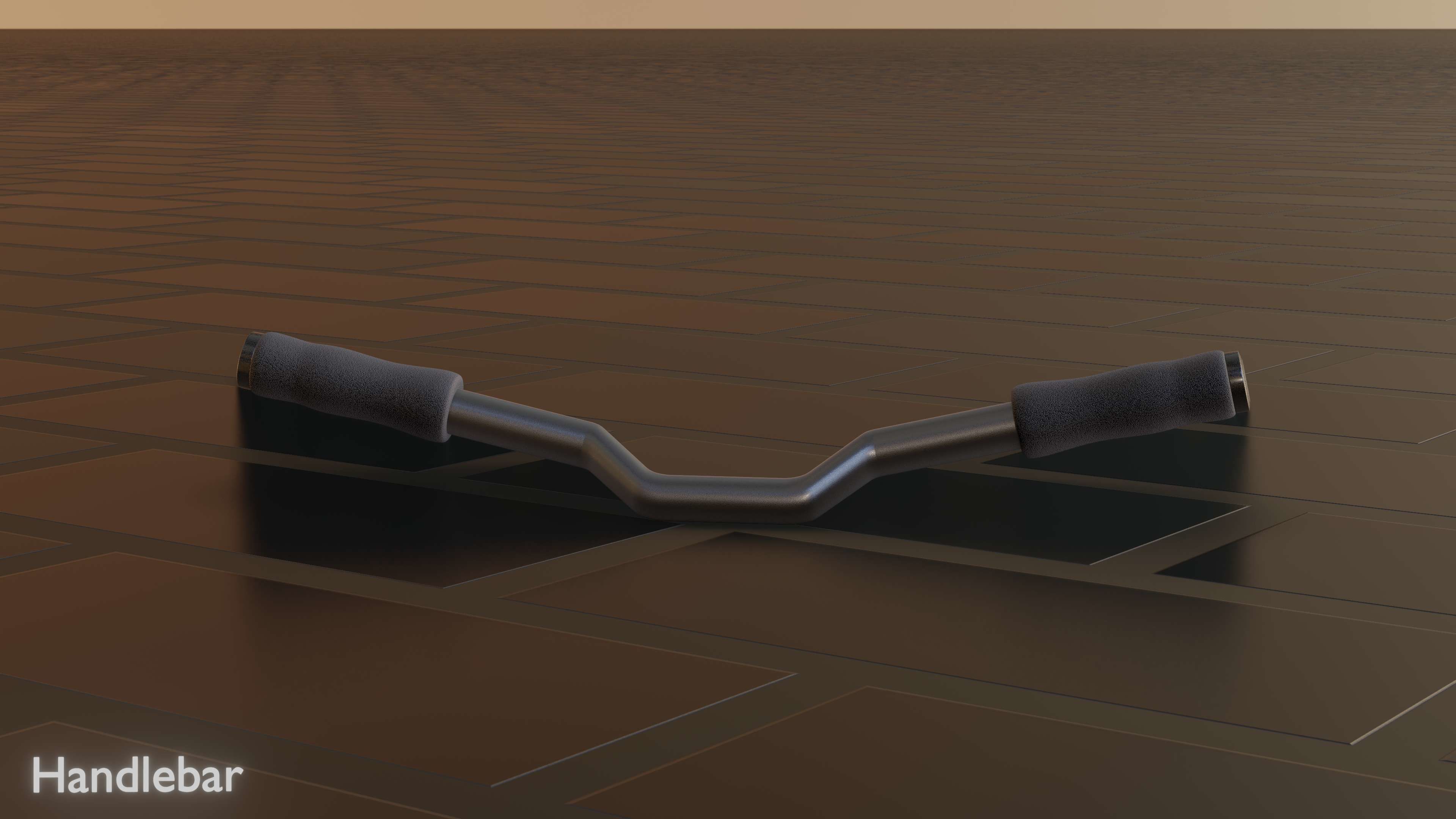 E-Scooter Handlebar with procedural PBR material setup 3D model_49
