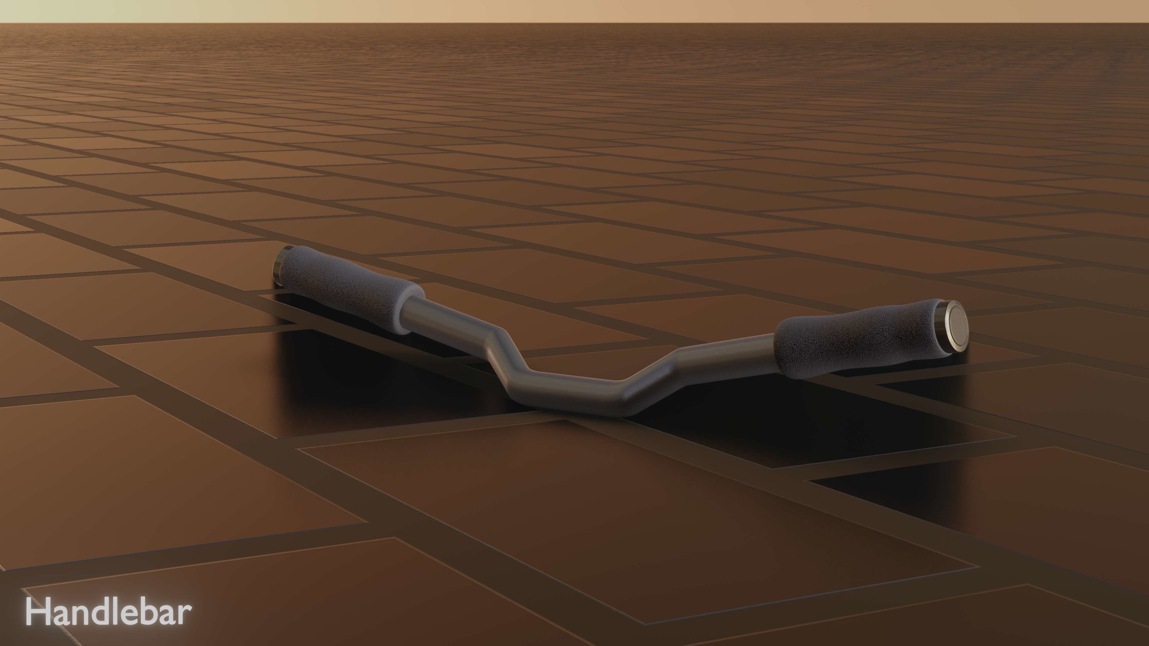 E-Scooter Handlebar with procedural PBR material setup 3D model_54