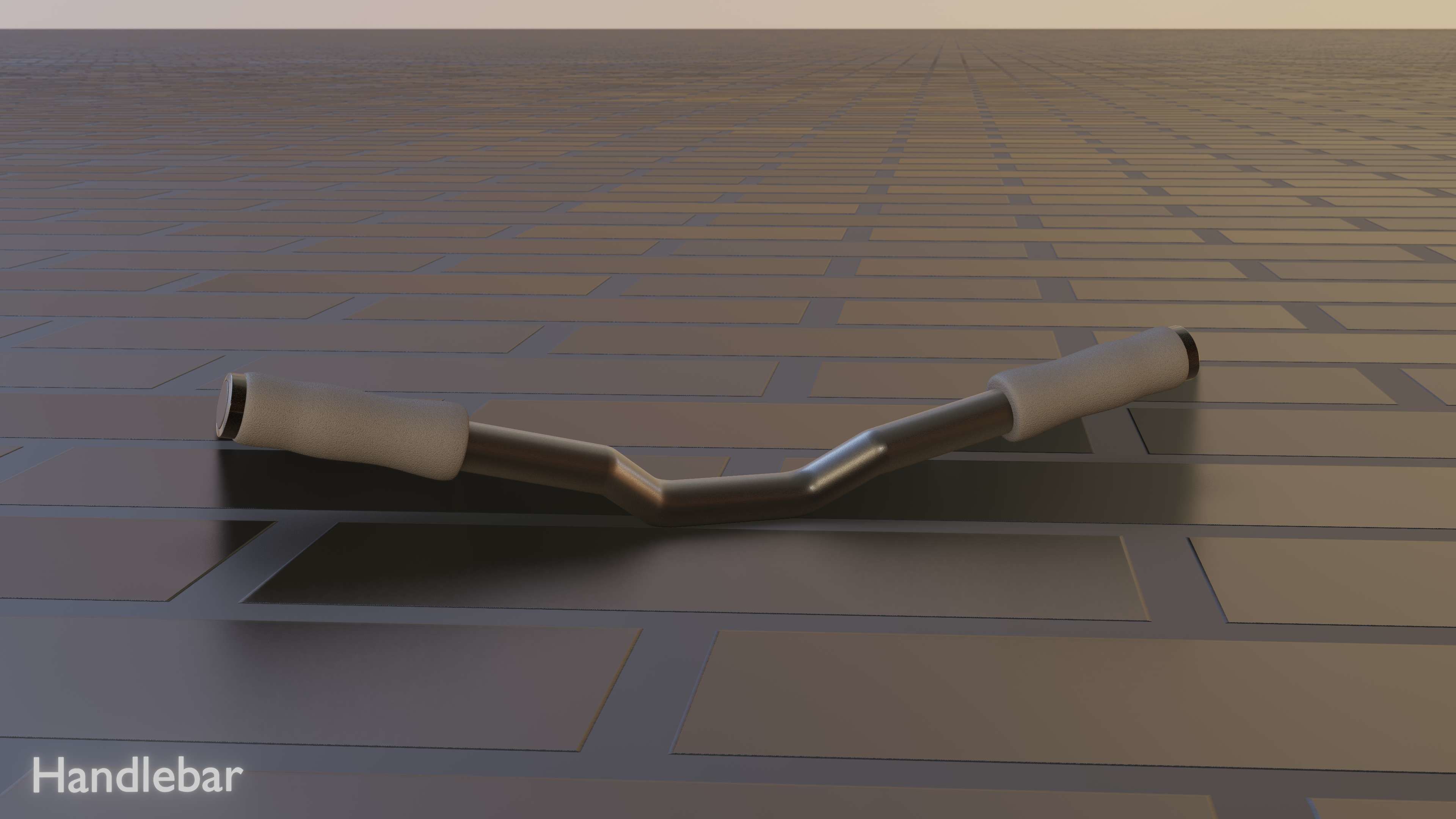 E-Scooter Handlebar with procedural PBR material setup 3D model_7
